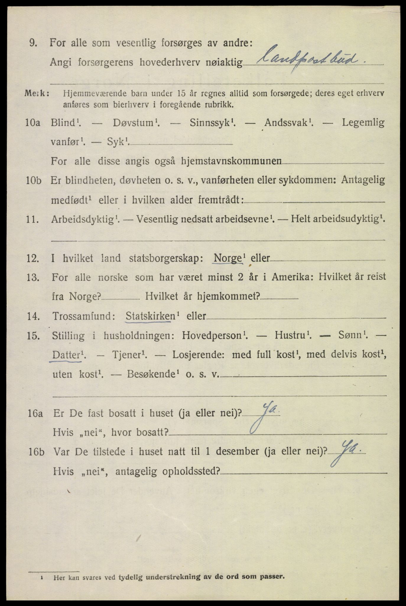 SAH, 1920 census for Skjåk, 1920, p. 4933