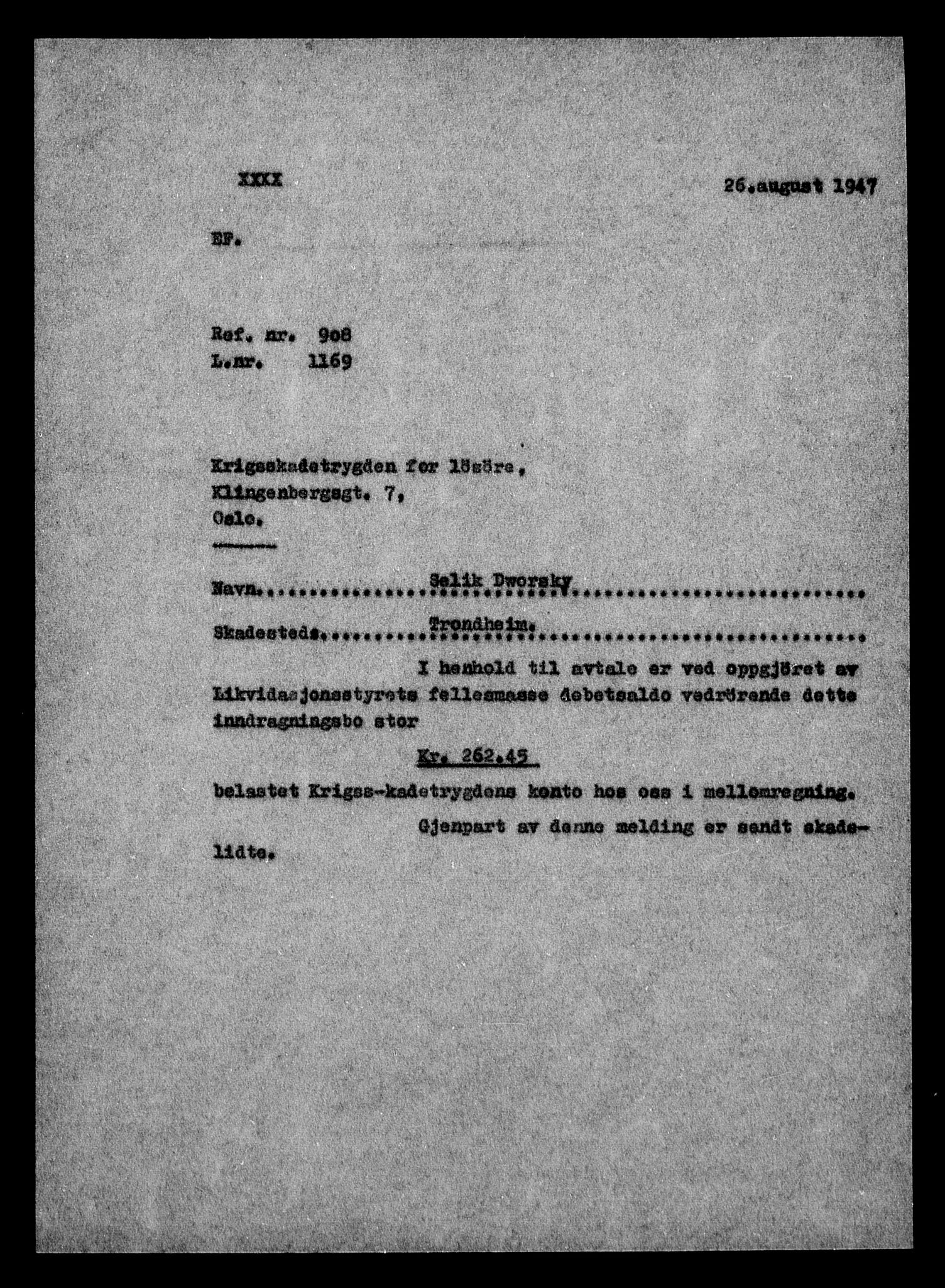 Justisdepartementet, Tilbakeføringskontoret for inndratte formuer, AV/RA-S-1564/H/Hc/Hca/L0895: --, 1945-1947, p. 6