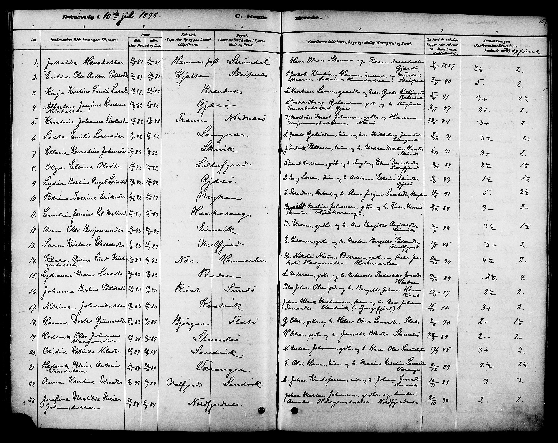 Ministerialprotokoller, klokkerbøker og fødselsregistre - Nordland, AV/SAT-A-1459/841/L0609: Parish register (official) no. 841A12, 1878-1901, p. 157