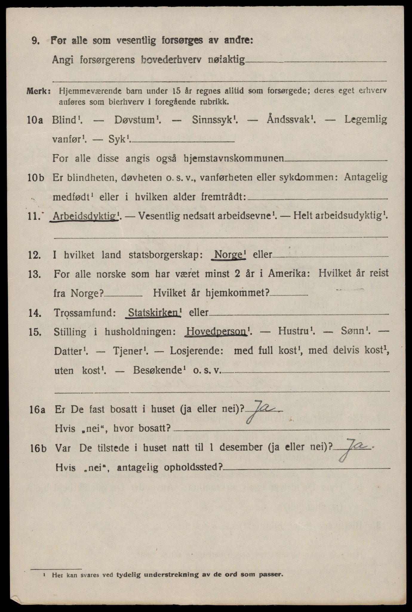 SAST, 1920 census for Sokndal, 1920, p. 3230