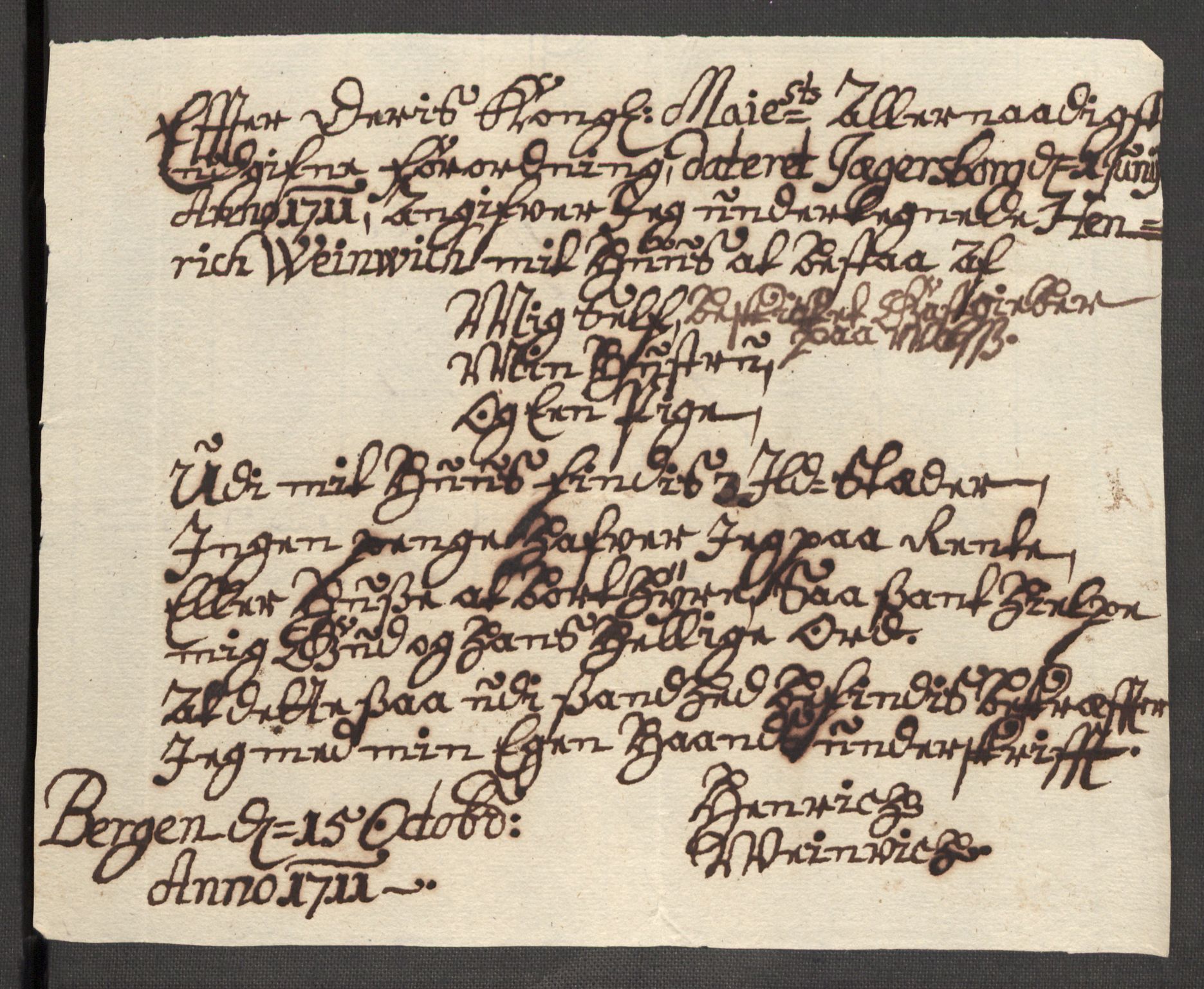 Rentekammeret inntil 1814, Reviderte regnskaper, Fogderegnskap, AV/RA-EA-4092/R51/L3192: Fogderegnskap Nordhordland og Voss, 1711, p. 334