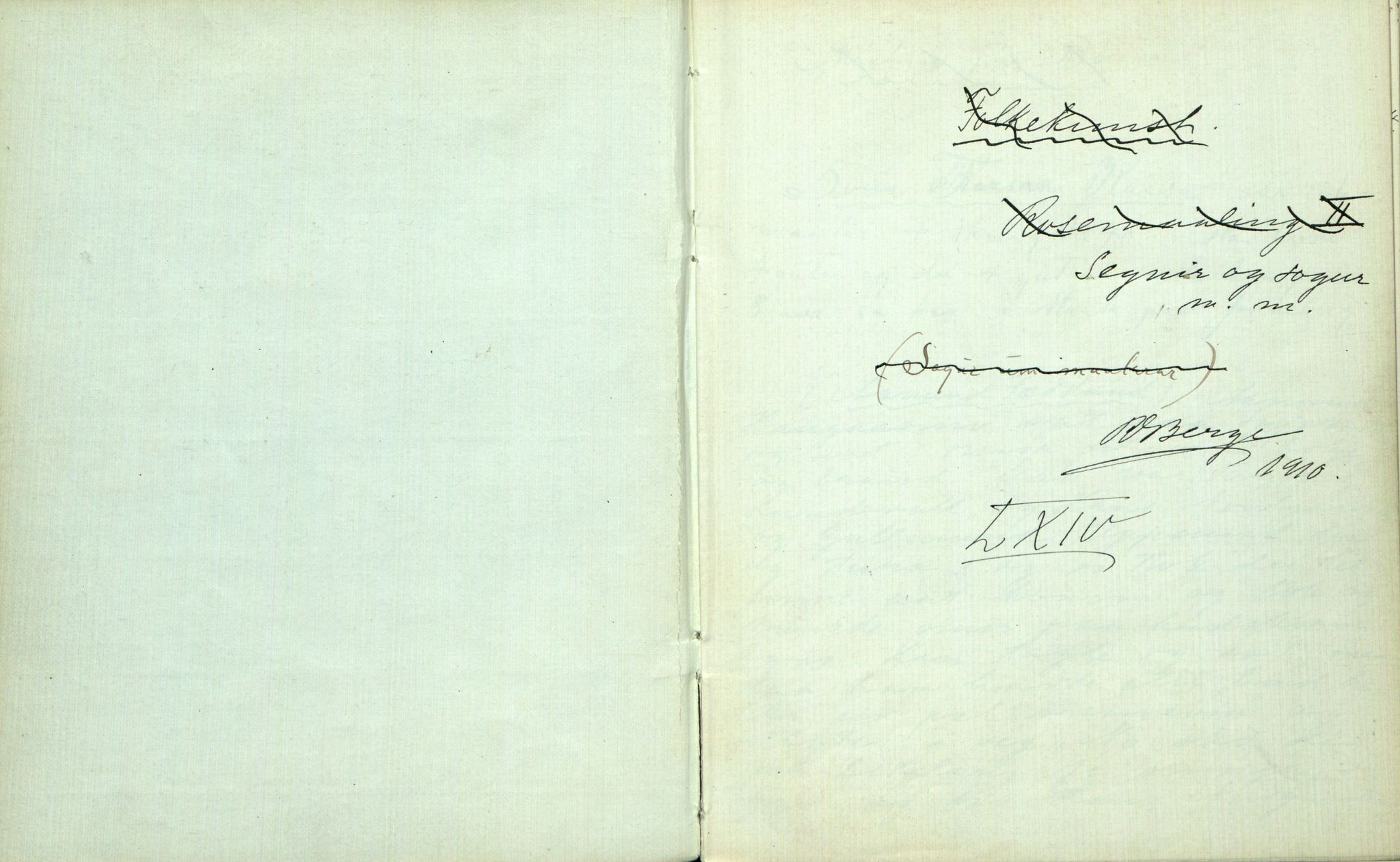 Rikard Berge, TEMU/TGM-A-1003/F/L0003/0004: 061-100 Innholdslister / 64 Segnir og sogur m.m., 1910, p. 1