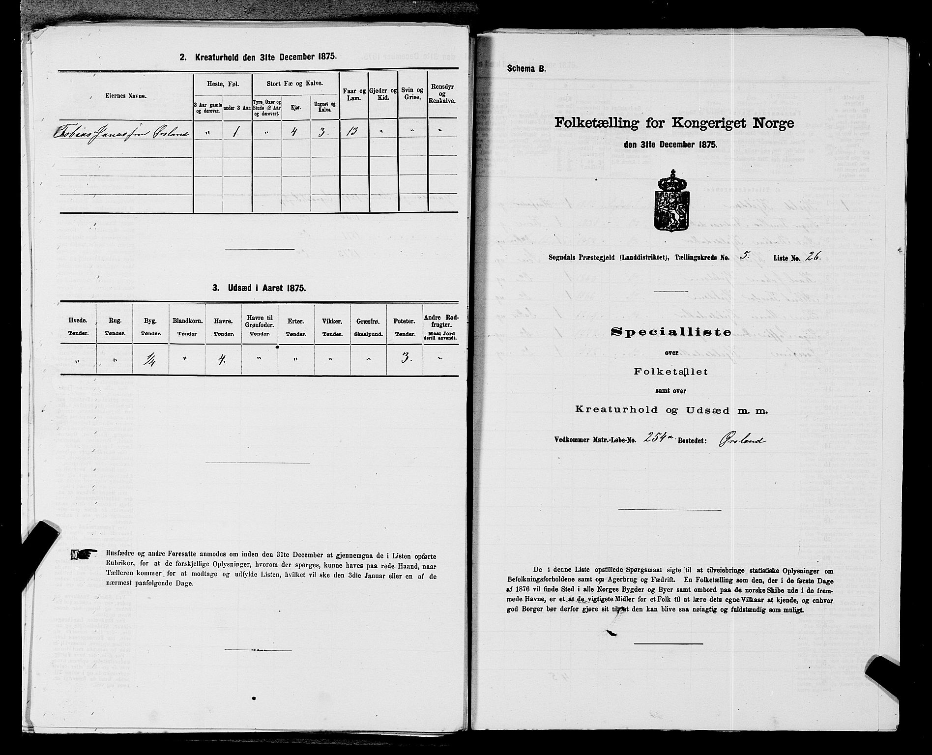 SAST, 1875 census for 1111L Sokndal/Sokndal, 1875, p. 418