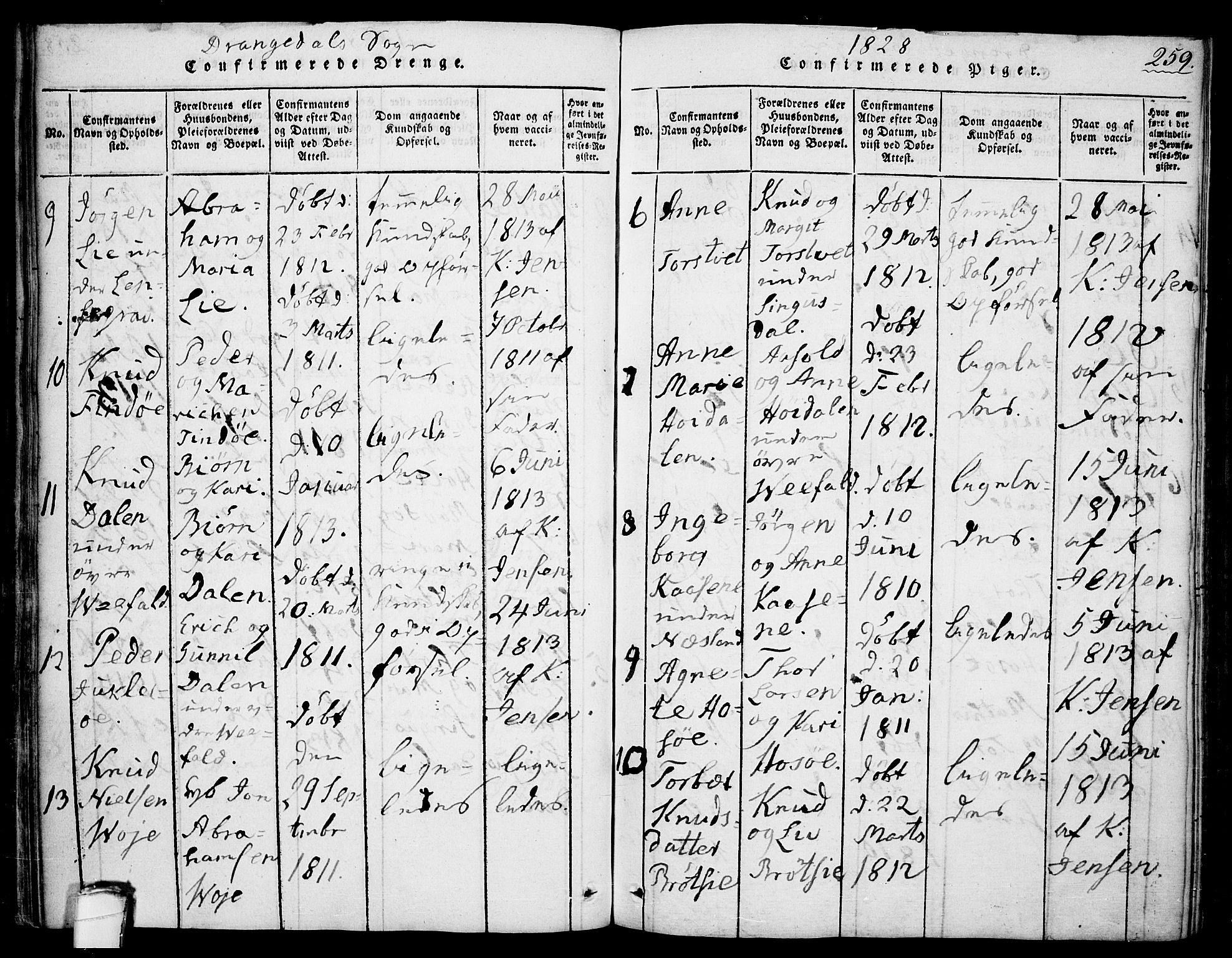 Drangedal kirkebøker, AV/SAKO-A-258/F/Fa/L0005: Parish register (official) no. 5 /1, 1814-1831, p. 259