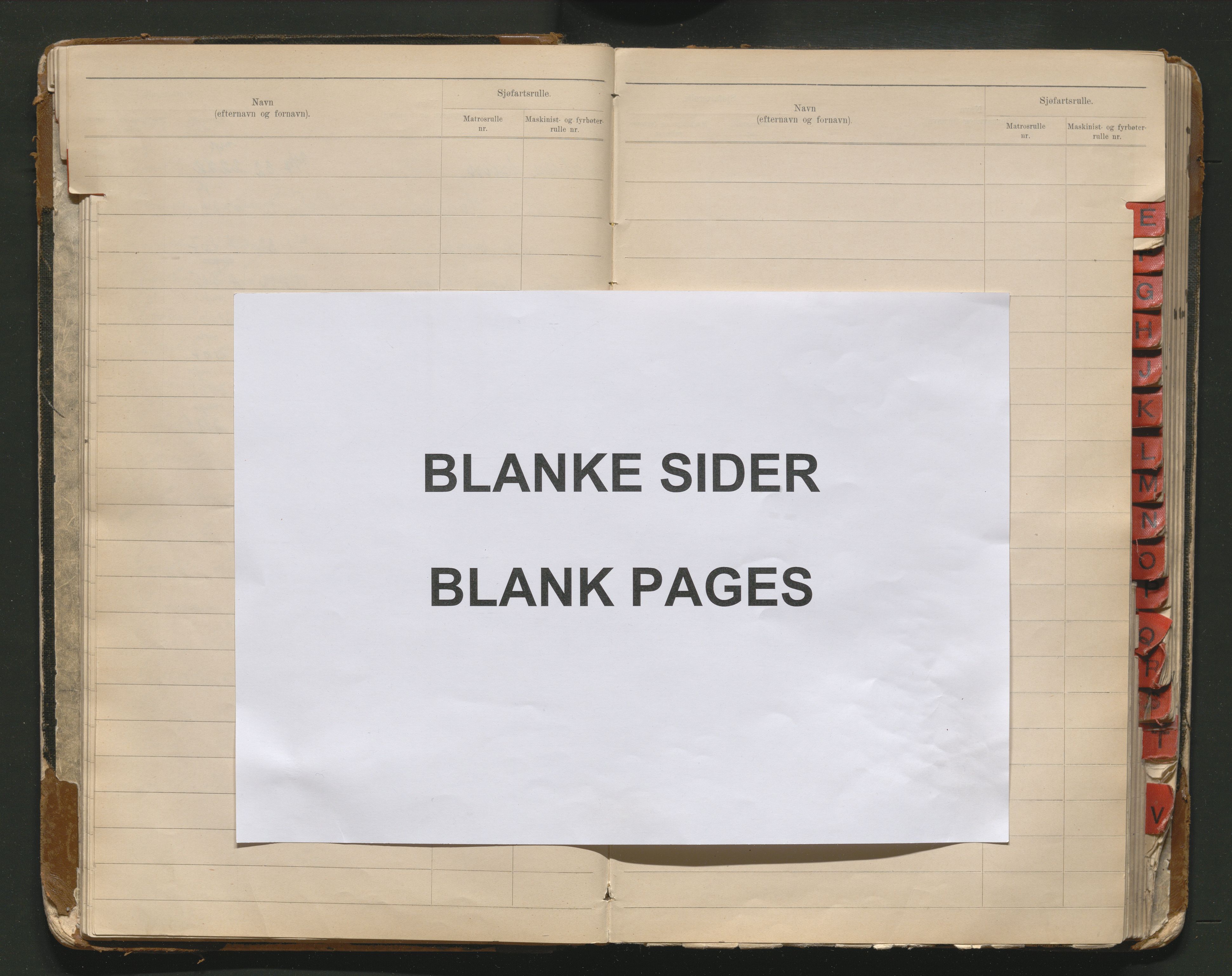 Tønsberg innrulleringskontor, AV/SAKO-A-786/G/Ga/L0003: Register til matros- , maskinist- og fyrbøterruller, 1934-1948