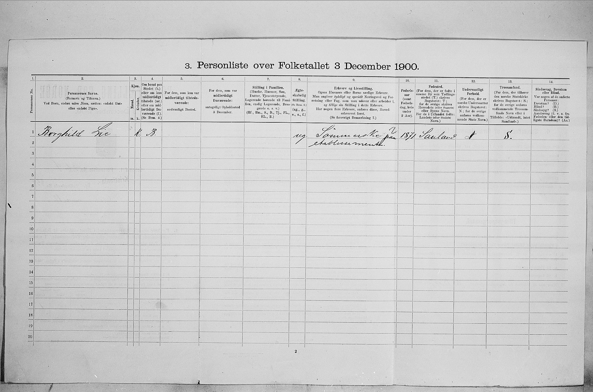 SAO, 1900 census for Kristiania, 1900, p. 57253