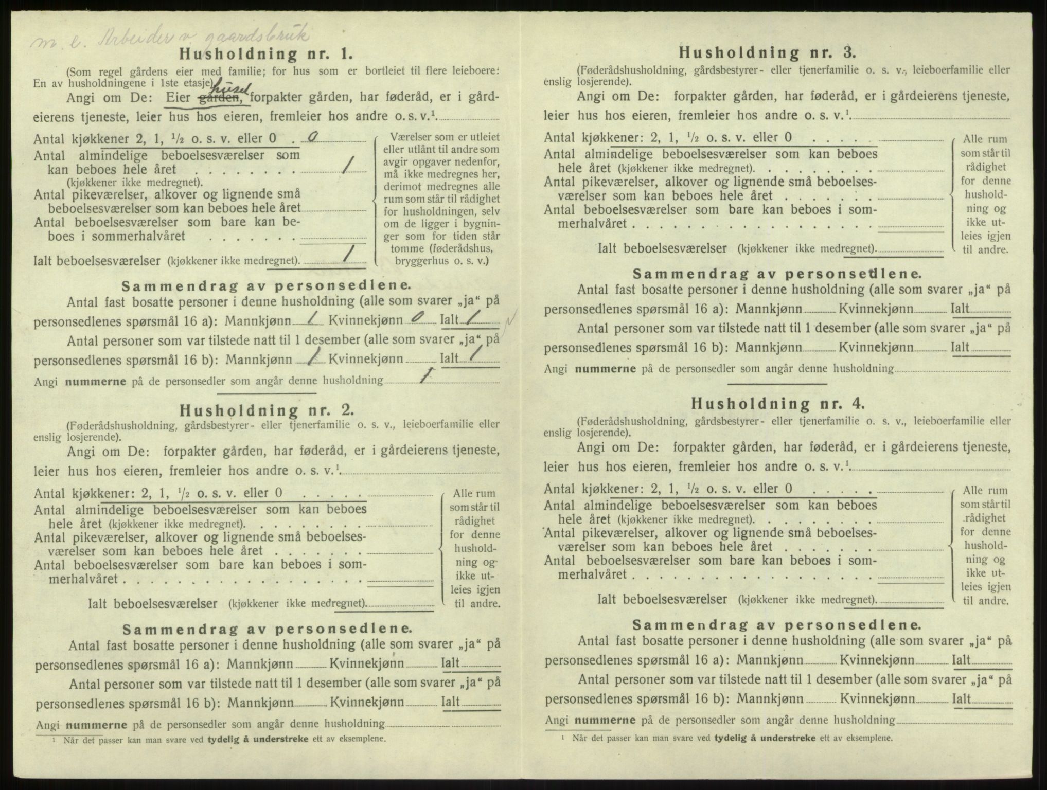 SAB, 1920 census for Brekke, 1920, p. 238