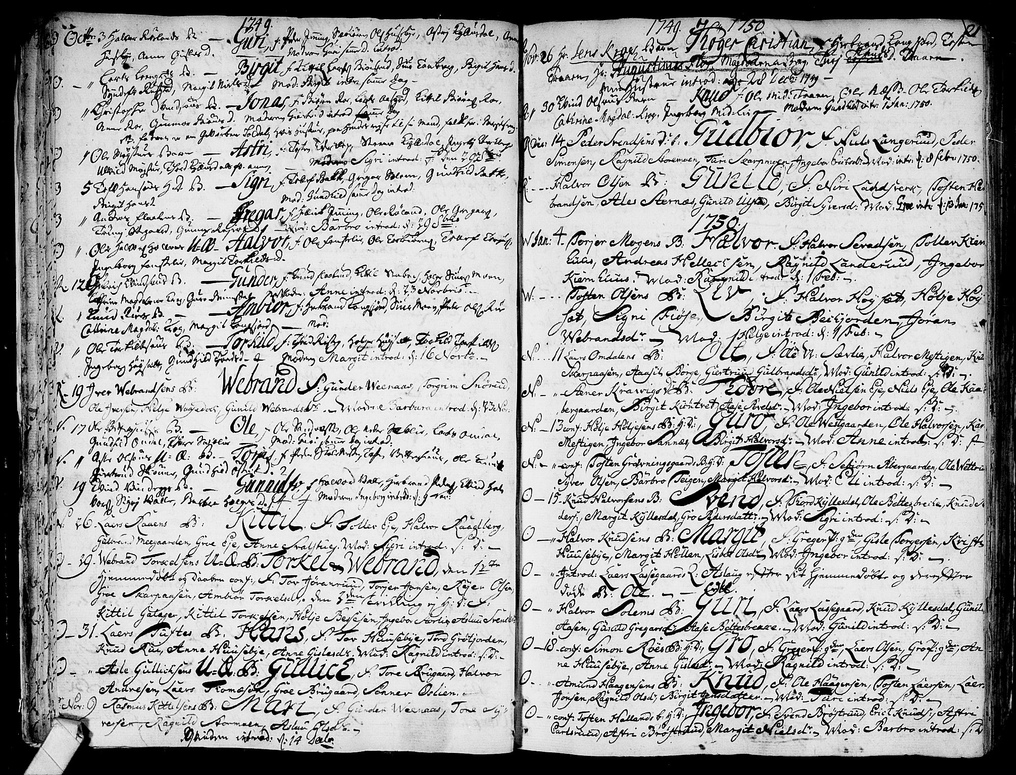 Rollag kirkebøker, AV/SAKO-A-240/F/Fa/L0003: Parish register (official) no. I 3, 1743-1778, p. 21