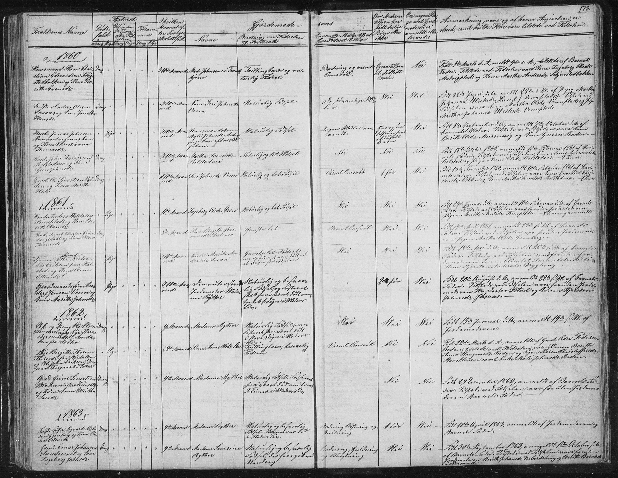 Ministerialprotokoller, klokkerbøker og fødselsregistre - Sør-Trøndelag, AV/SAT-A-1456/616/L0406: Parish register (official) no. 616A03, 1843-1879, p. 178