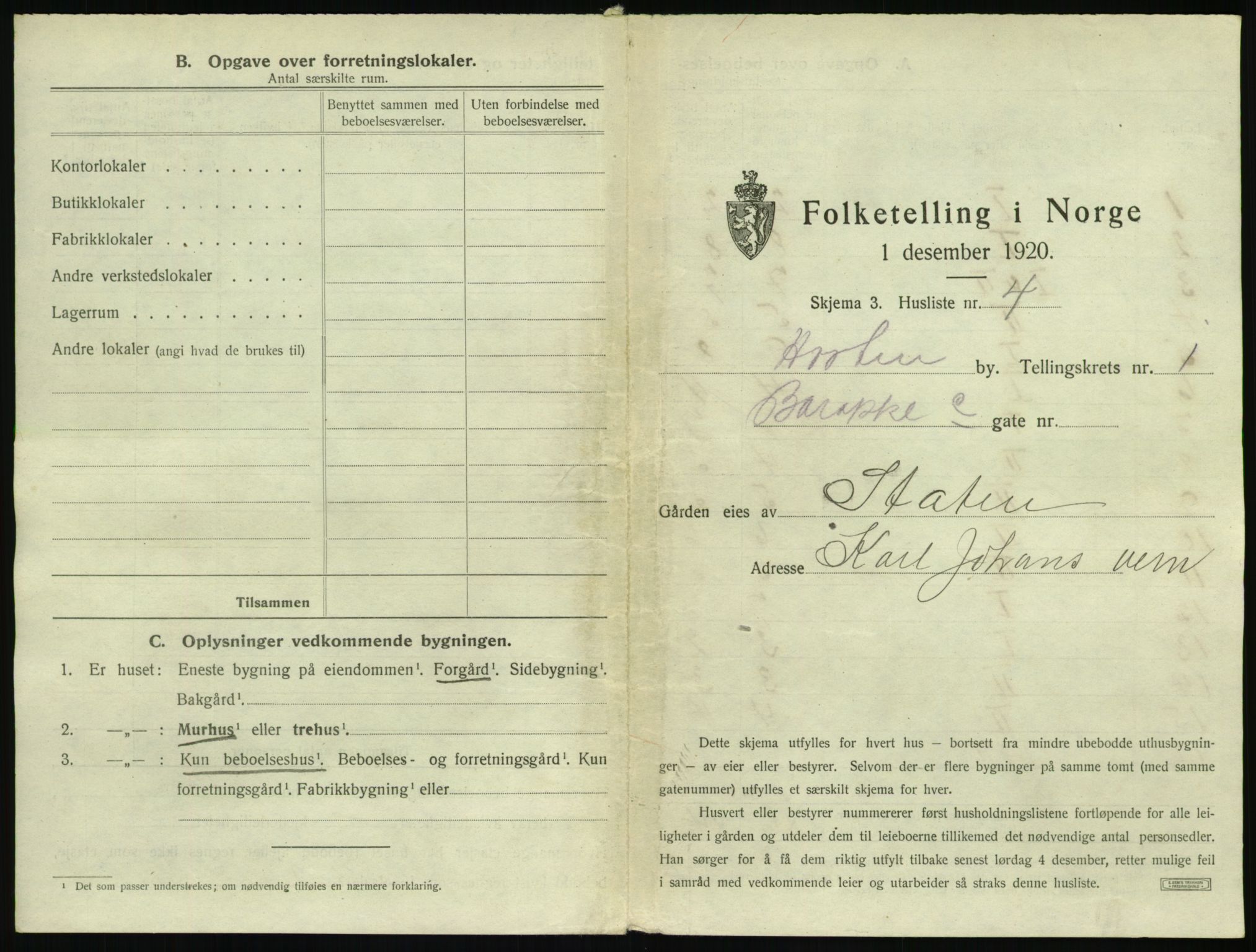 SAKO, 1920 census for Horten, 1920, p. 59