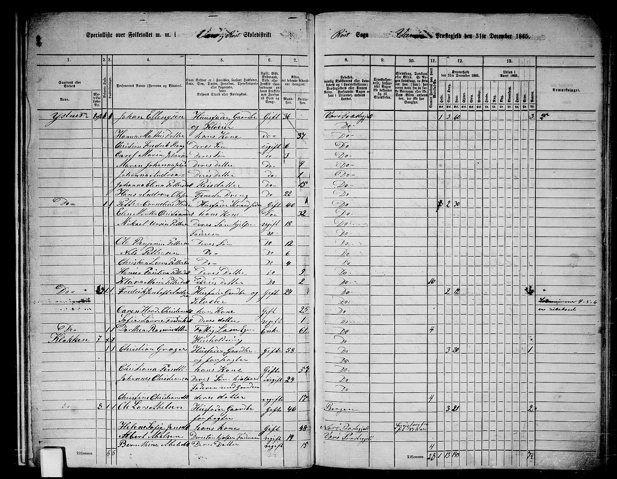 RA, 1865 census for Værøy, 1865, p. 20