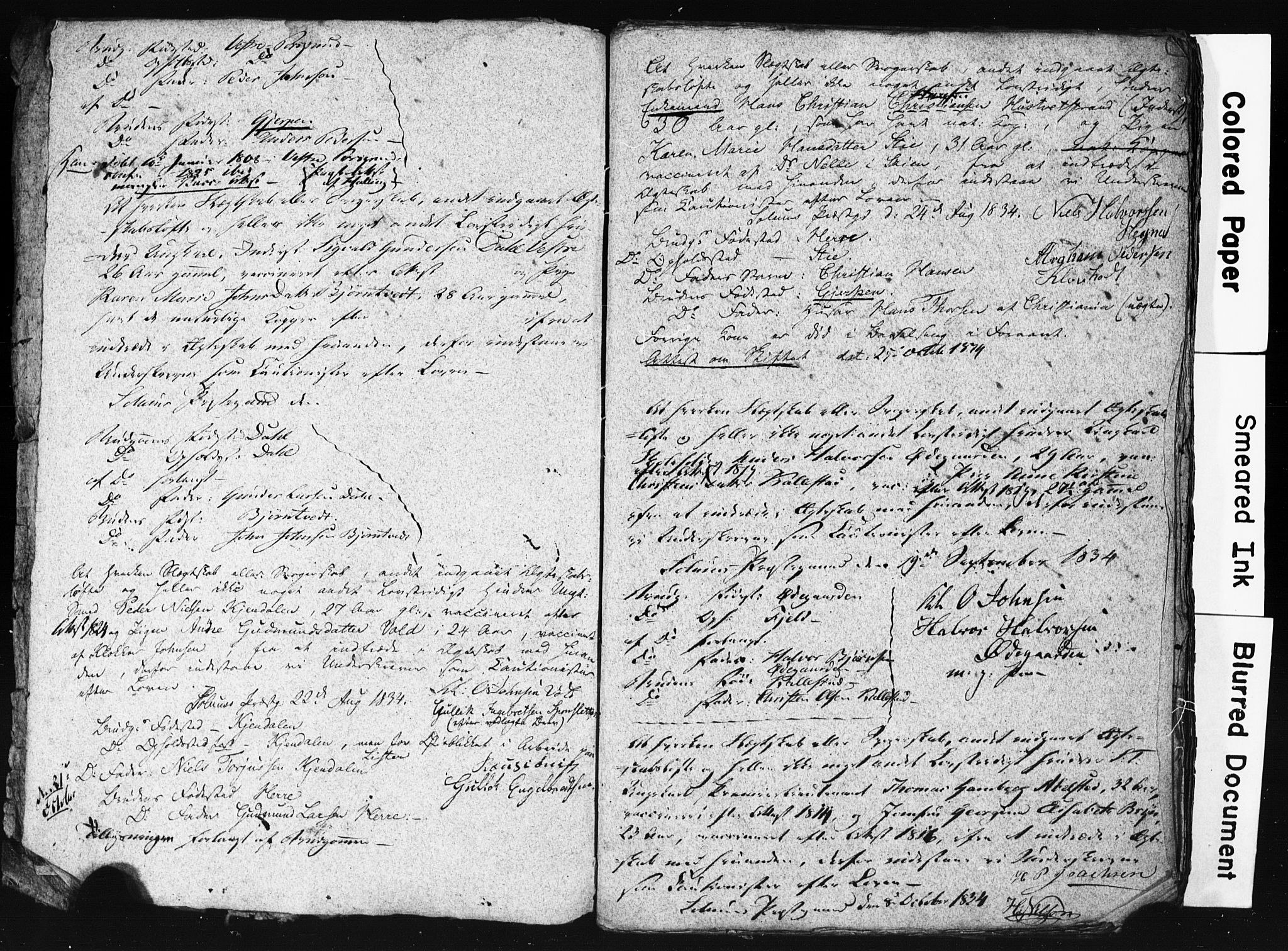 Solum kirkebøker, AV/SAKO-A-306/H/Hc/L0001: Best man's statements no. 1, 1834-1843