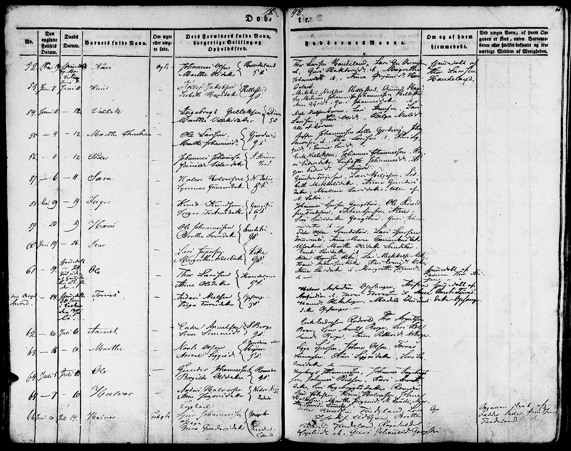 Fjelberg sokneprestembete, SAB/A-75201/H/Haa: Parish register (official) no. A 6, 1835-1851, p. 66