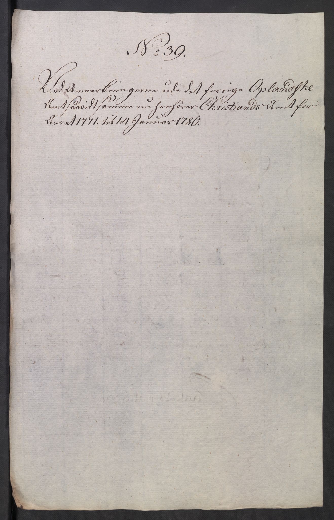 Rentekammeret inntil 1814, Reviderte regnskaper, Mindre regnskaper, AV/RA-EA-4068/Rb/L0014: Opplands amt, 1771-1779, p. 862