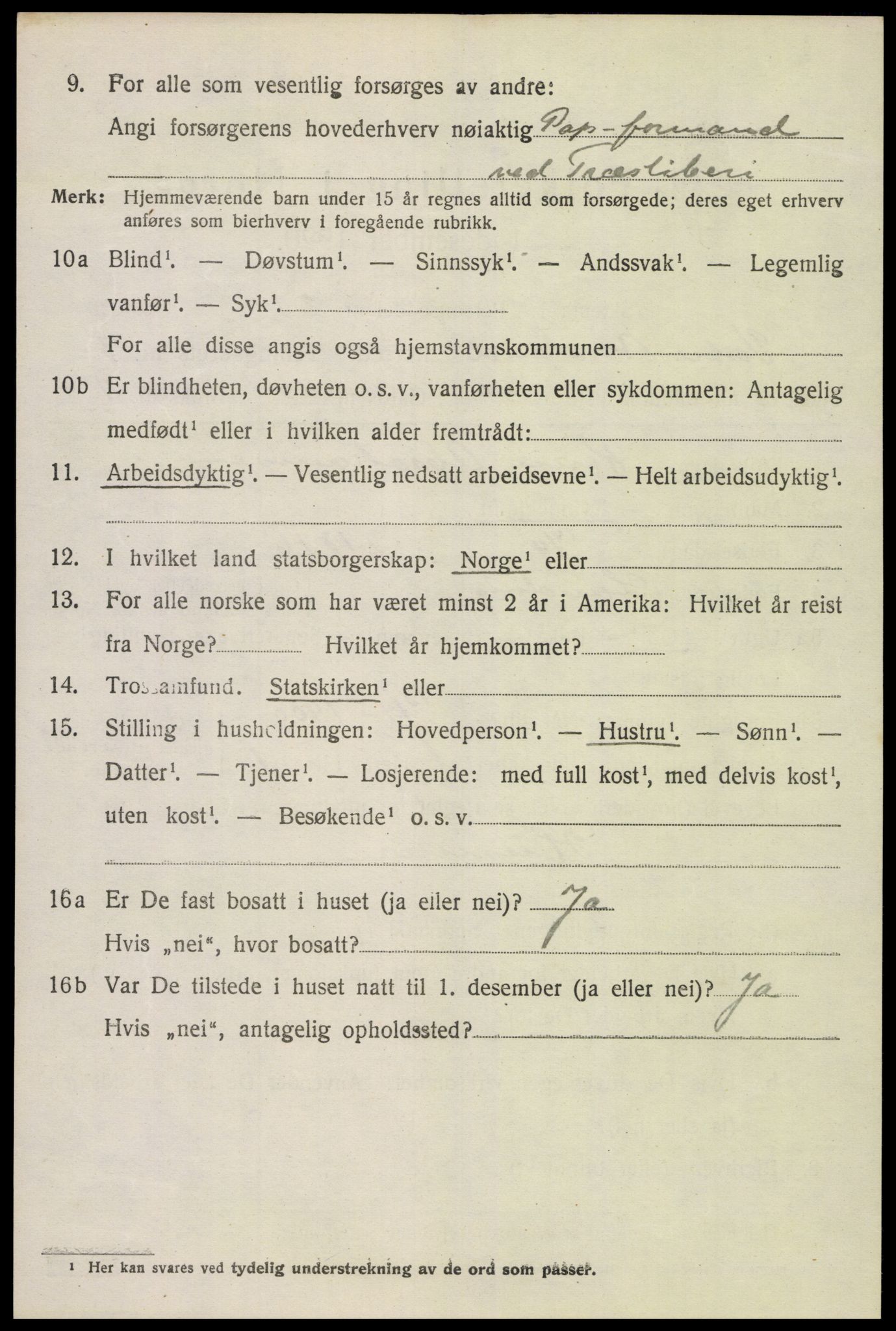 SAK, 1920 census for Vestre Moland, 1920, p. 5210