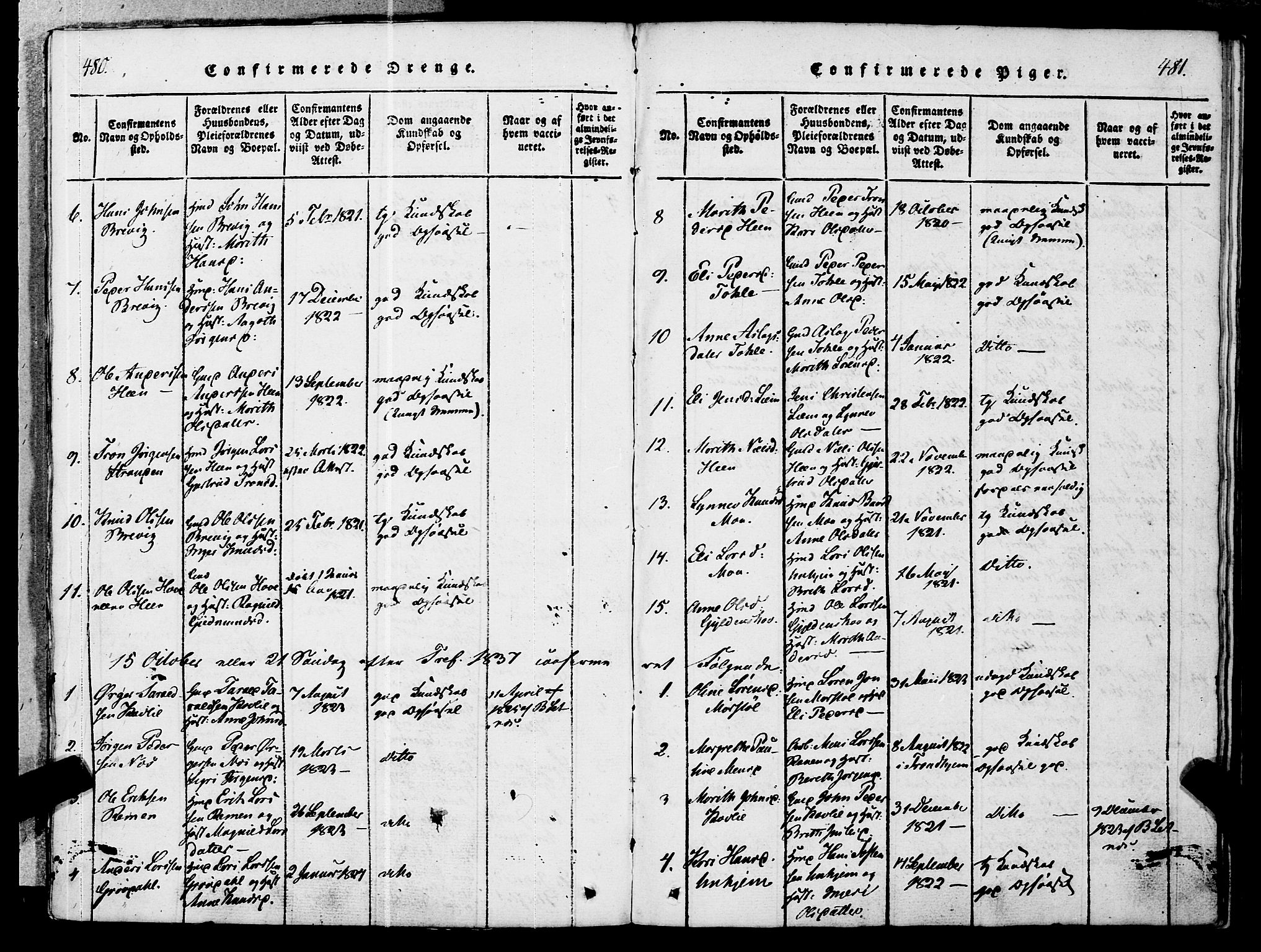 Ministerialprotokoller, klokkerbøker og fødselsregistre - Møre og Romsdal, SAT/A-1454/545/L0585: Parish register (official) no. 545A01, 1818-1853, p. 480-481