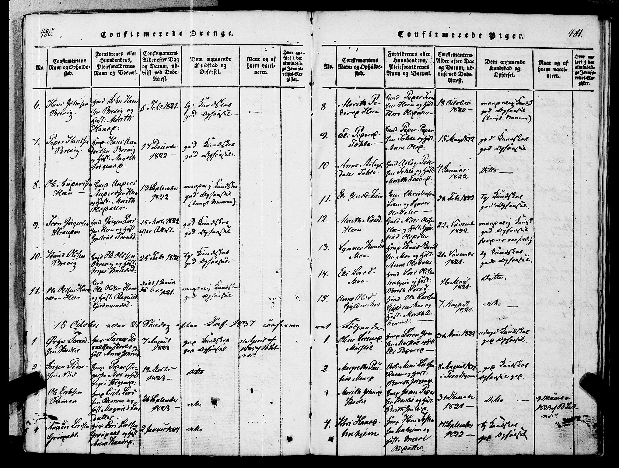 Ministerialprotokoller, klokkerbøker og fødselsregistre - Møre og Romsdal, AV/SAT-A-1454/545/L0585: Parish register (official) no. 545A01, 1818-1853, p. 480-481