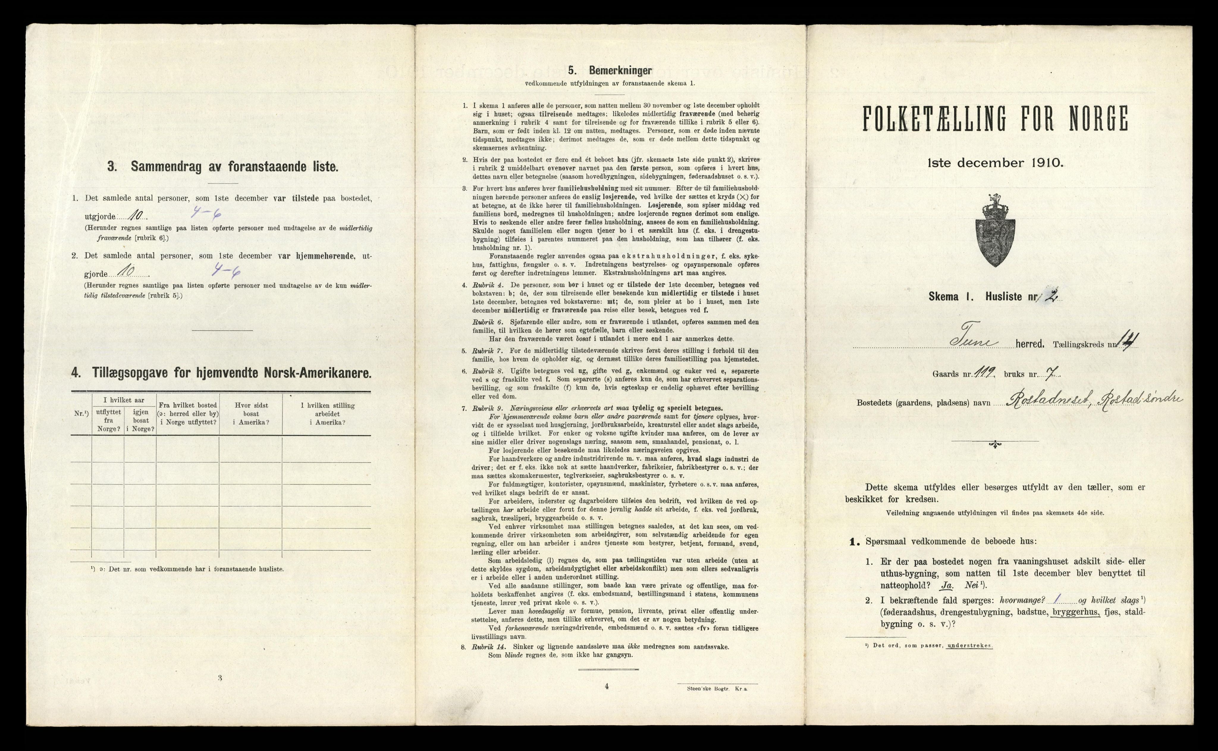 RA, 1910 census for Tune, 1910, p. 2802