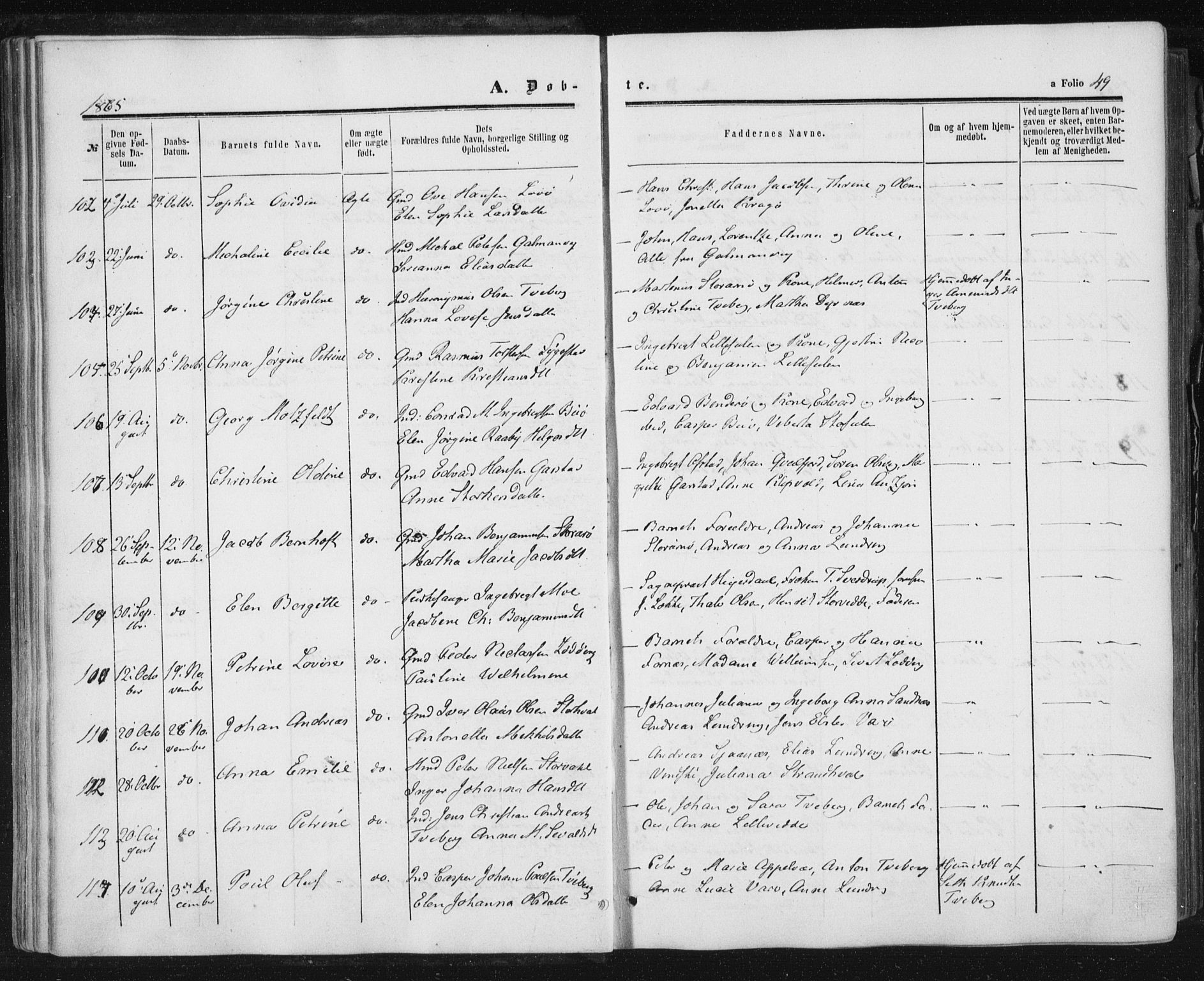 Ministerialprotokoller, klokkerbøker og fødselsregistre - Nord-Trøndelag, AV/SAT-A-1458/784/L0670: Parish register (official) no. 784A05, 1860-1876, p. 49