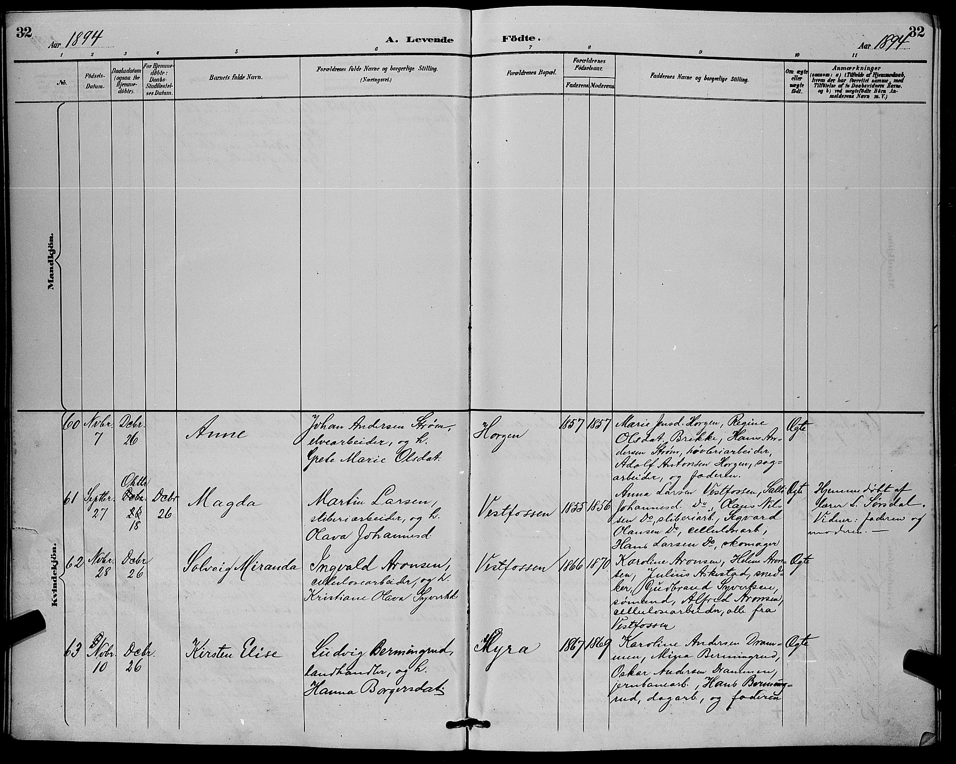 Eiker kirkebøker, SAKO/A-4/G/Ga/L0007: Parish register (copy) no. I 7, 1893-1902, p. 32