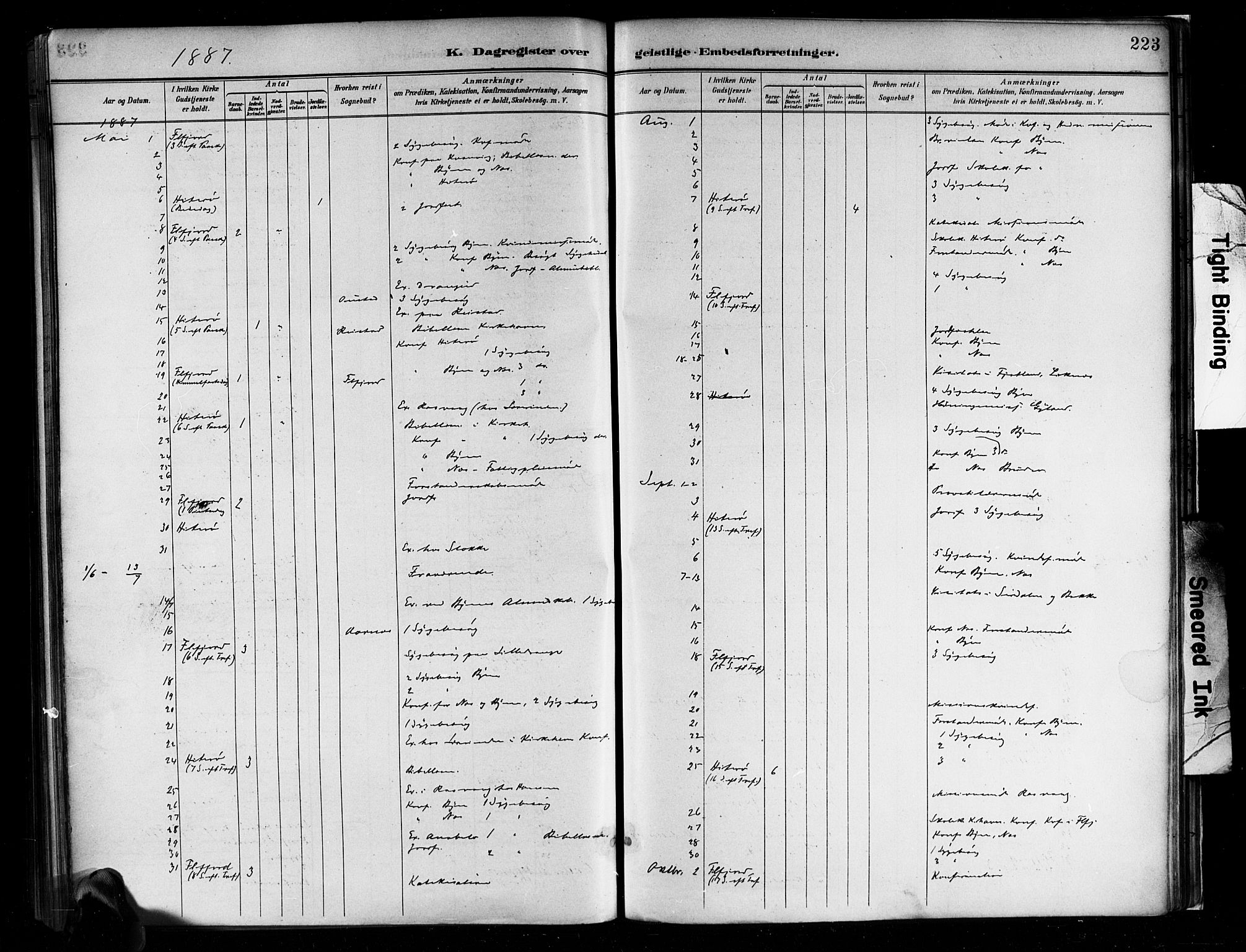 Flekkefjord sokneprestkontor, SAK/1111-0012/F/Fa/Faa/L0001: Parish register (official) no. A 1, 1885-1900, p. 223