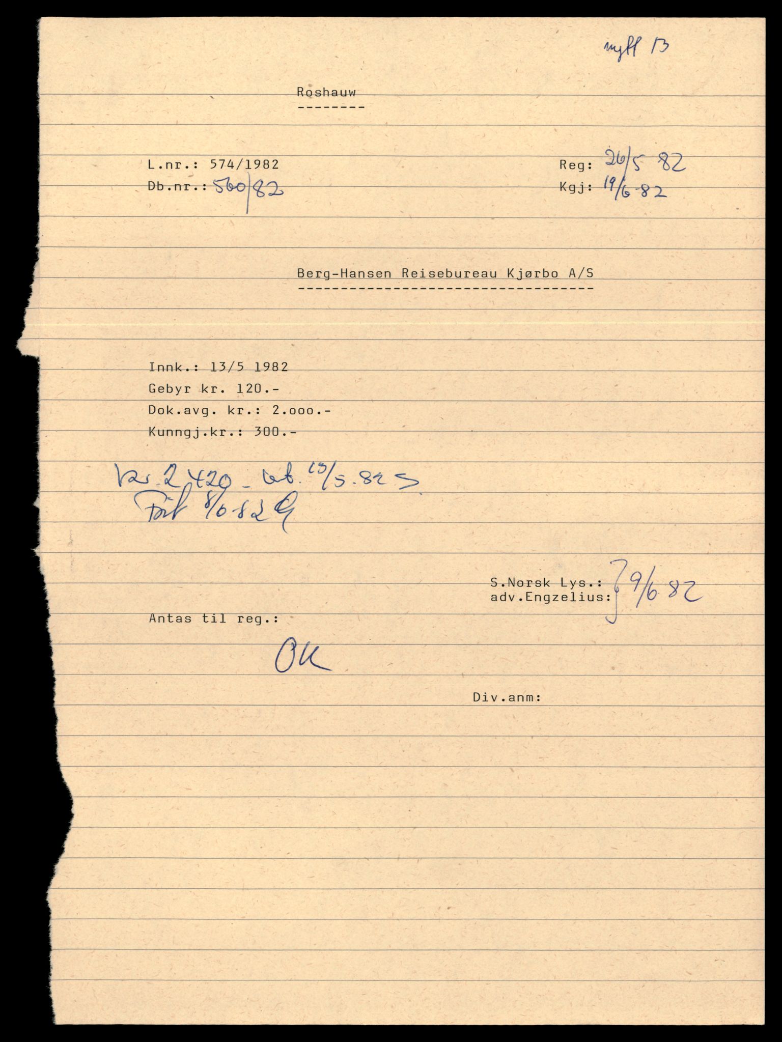 Asker og Bærum tingrett, AV/SAT-A-10379/K/Kb/Kbb/L0052: Aksjeselskap og andelslag i Bærum, Berg - Bi, 1970-1989, p. 1