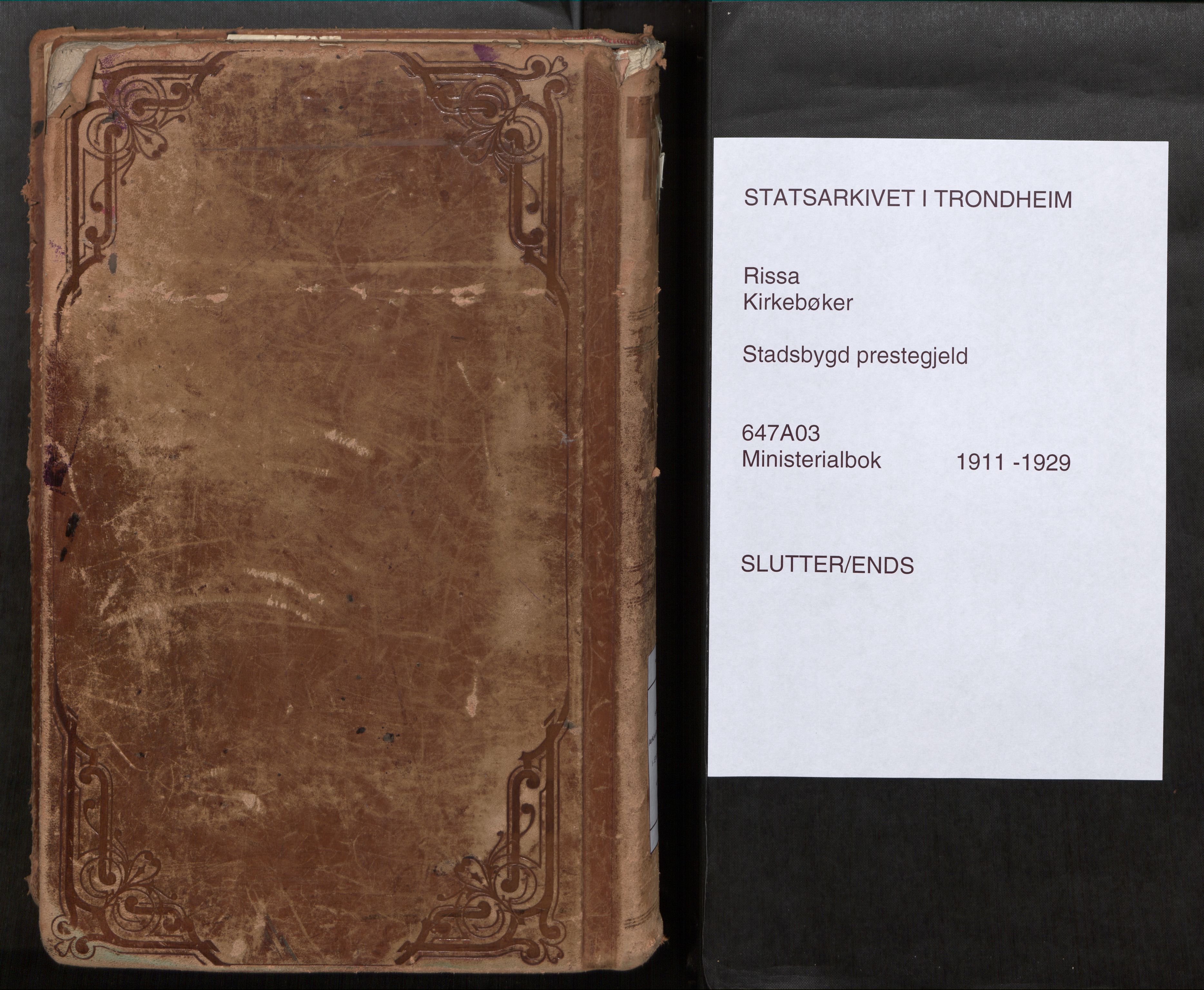 Stadsbygd sokneprestkontor, AV/SAT-A-1117/1/I/I1/I1a/L0001: Parish register (official) no. 1, 1911-1929