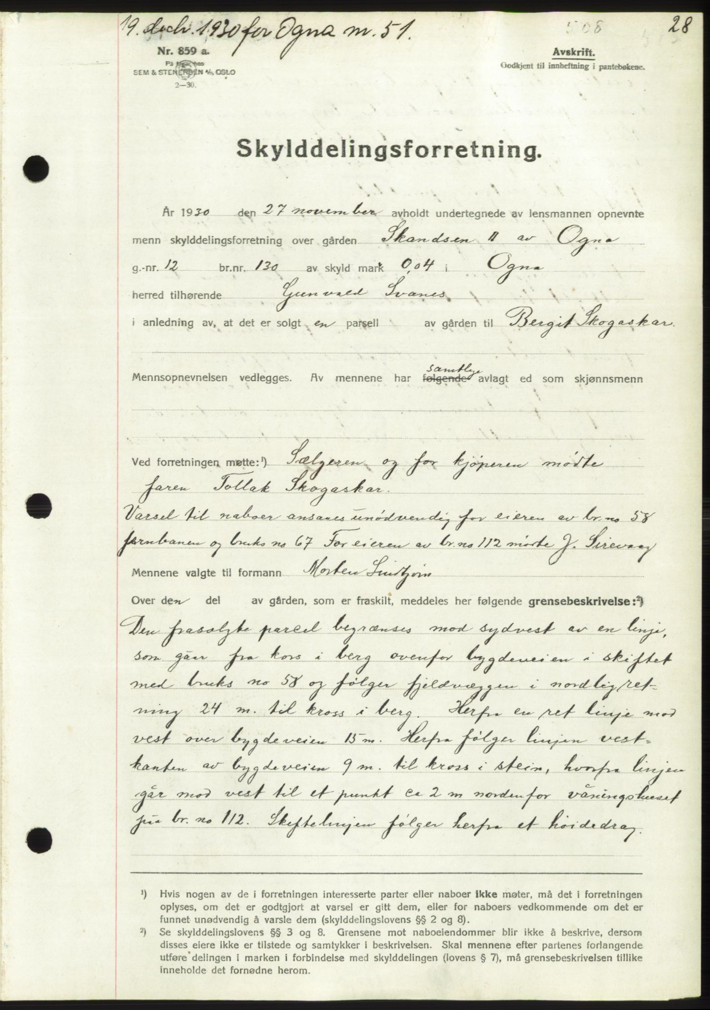 Dalane sorenskriveri, AV/SAST-A-100309/02/G/Gb/L0058: Mortgage book, 1926-1950, Deed date: 19.12.1930