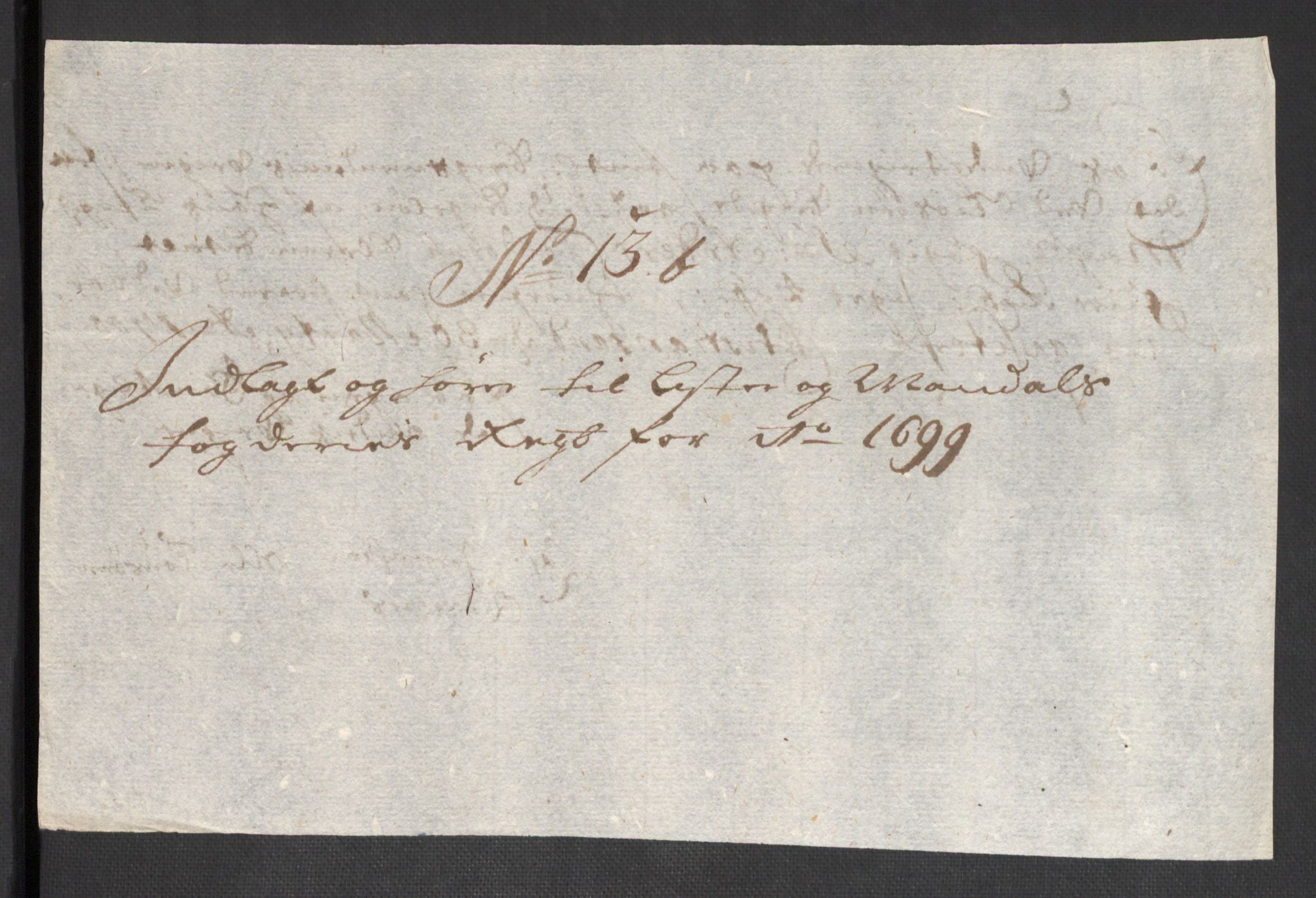 Rentekammeret inntil 1814, Reviderte regnskaper, Fogderegnskap, AV/RA-EA-4092/R43/L2547: Fogderegnskap Lista og Mandal, 1698-1699, p. 232