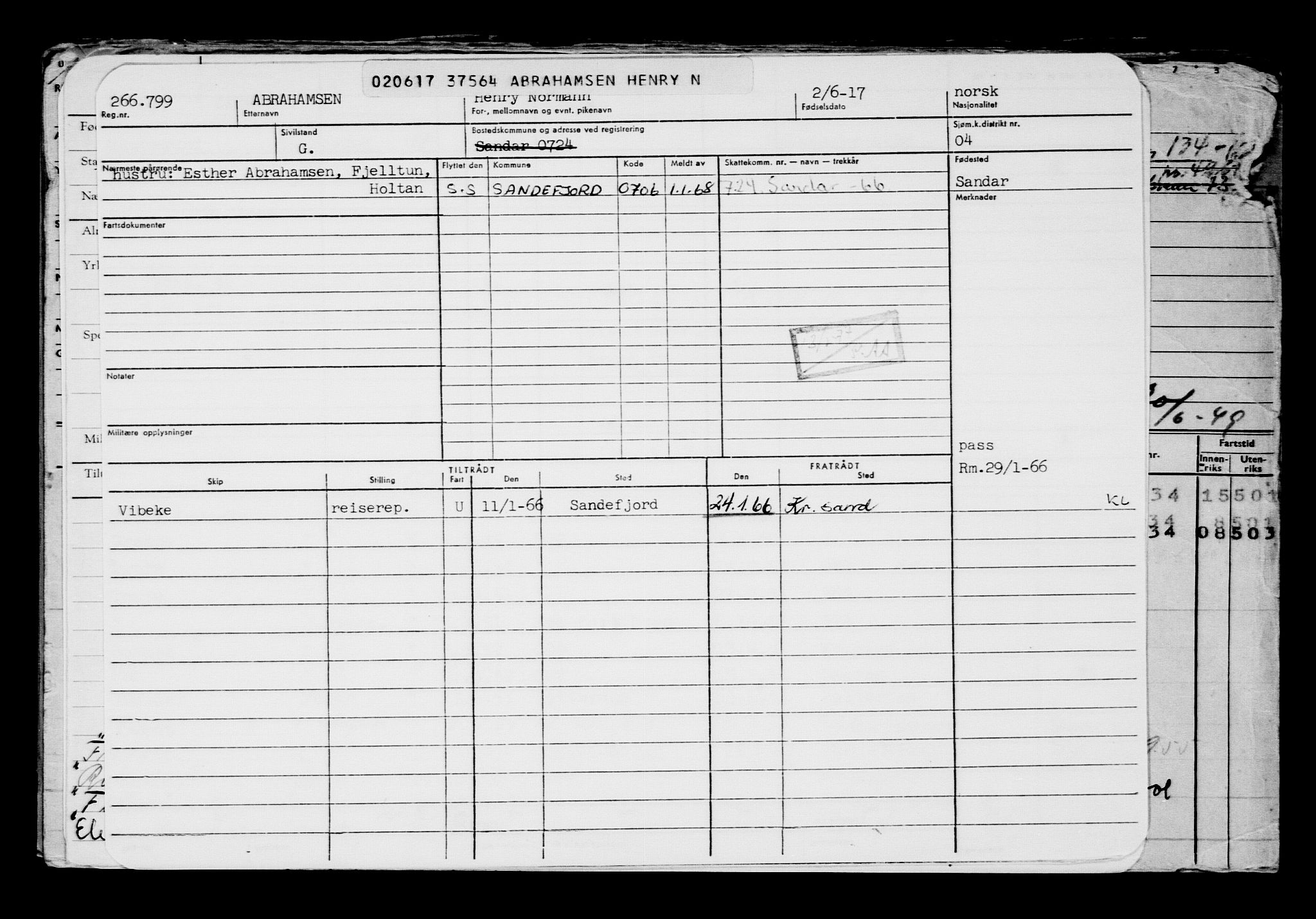 Direktoratet for sjømenn, RA/S-3545/G/Gb/L0149: Hovedkort, 1917, p. 25