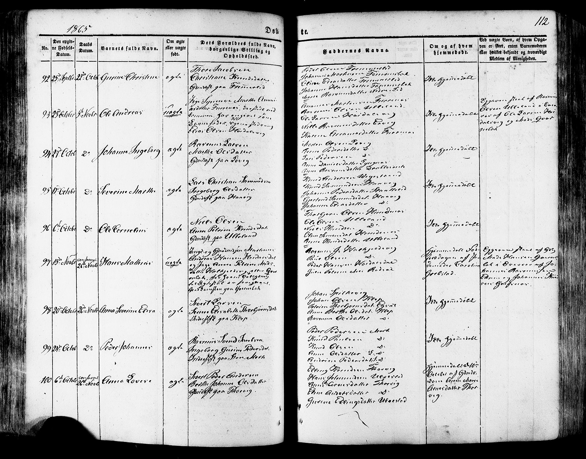 Ministerialprotokoller, klokkerbøker og fødselsregistre - Møre og Romsdal, AV/SAT-A-1454/511/L0140: Parish register (official) no. 511A07, 1851-1878, p. 112