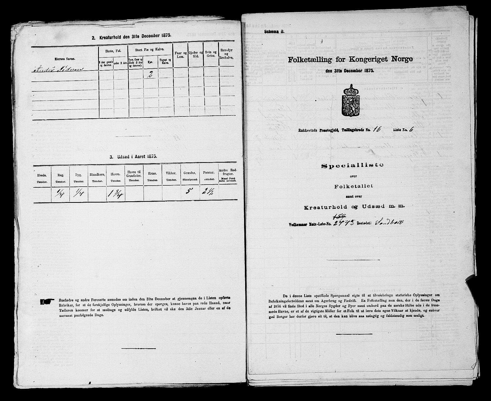 RA, 1875 census for 0128P Rakkestad, 1875, p. 1805