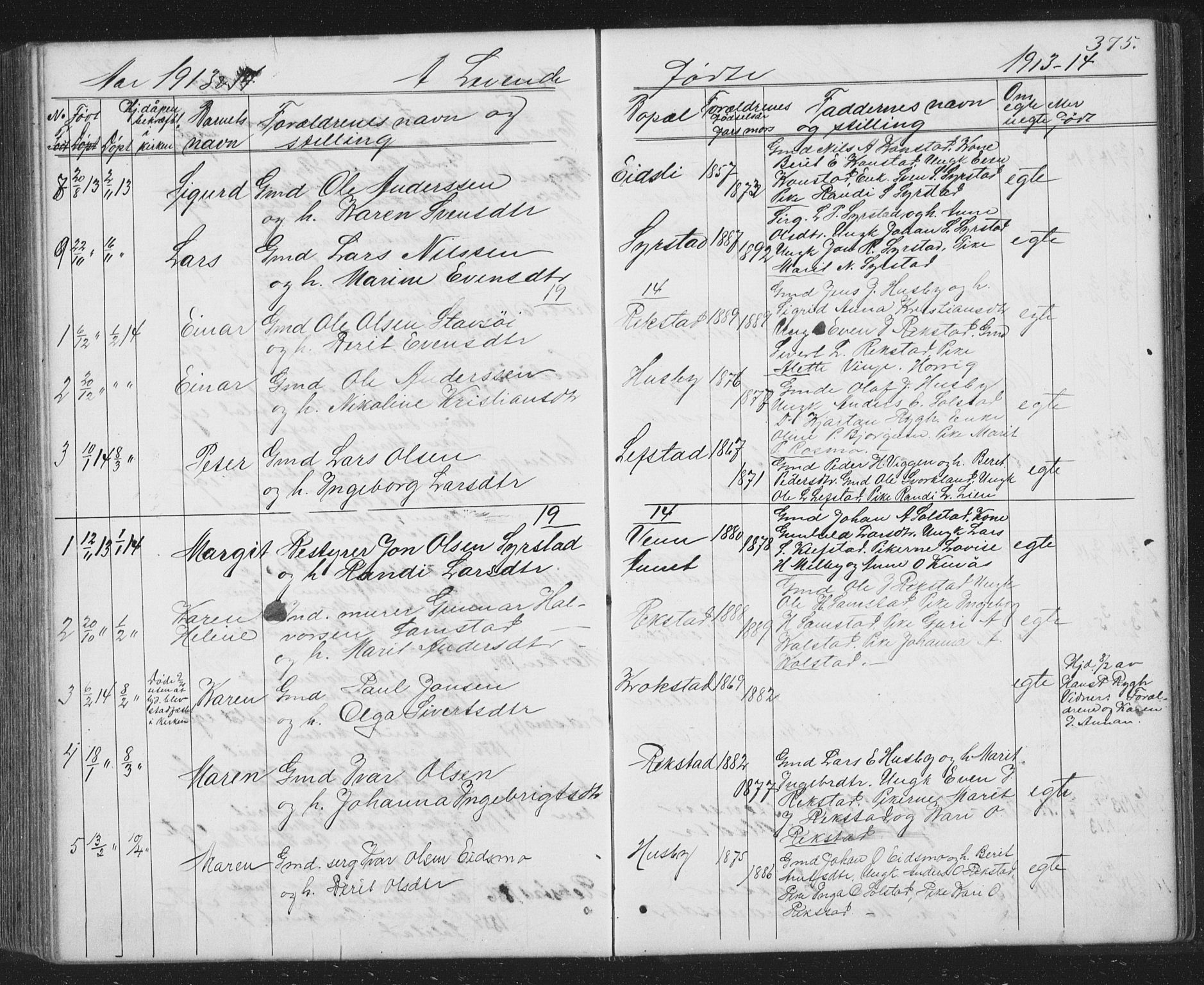 Ministerialprotokoller, klokkerbøker og fødselsregistre - Sør-Trøndelag, SAT/A-1456/667/L0798: Parish register (copy) no. 667C03, 1867-1929, p. 375