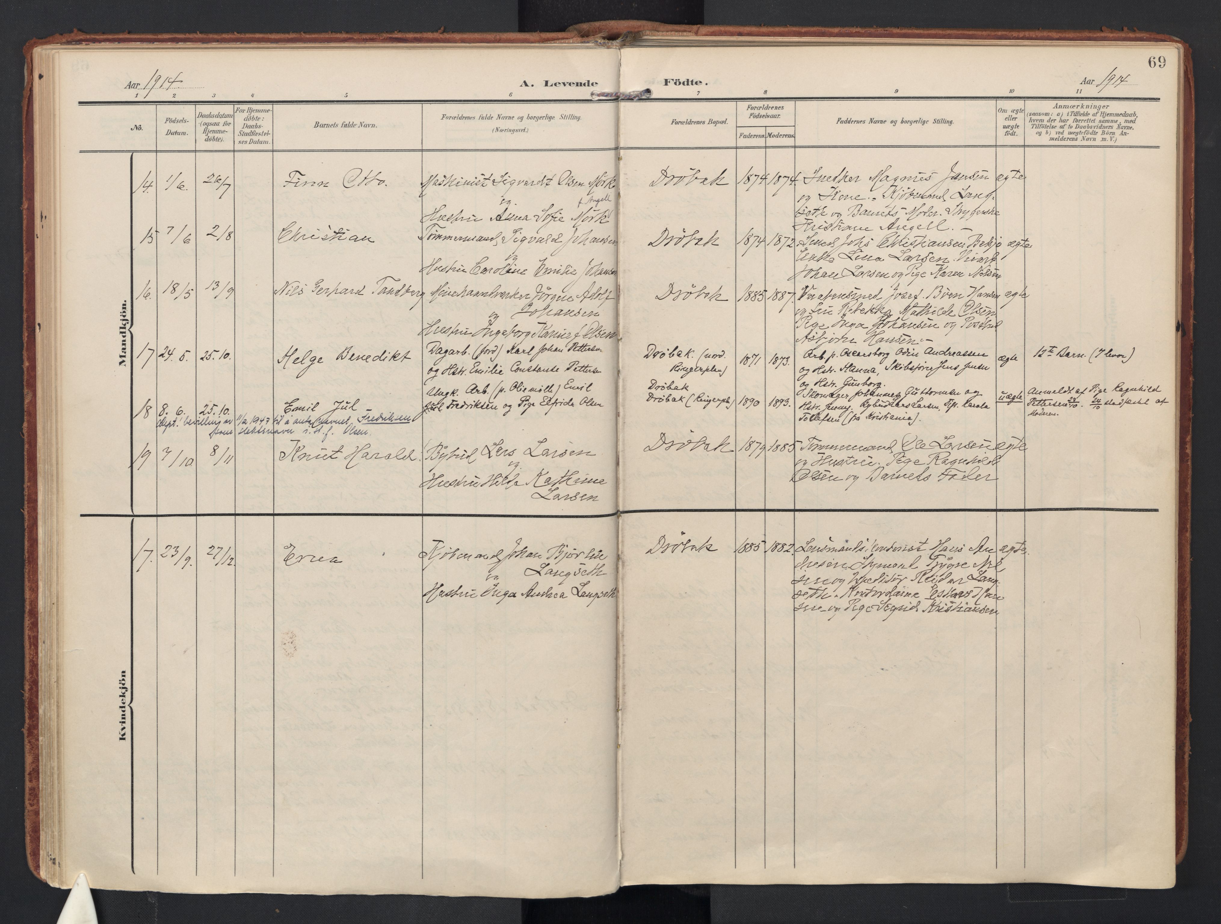 Drøbak prestekontor Kirkebøker, AV/SAO-A-10142a/F/Fb/L0003: Parish register (official) no. II 3, 1897-1918, p. 69