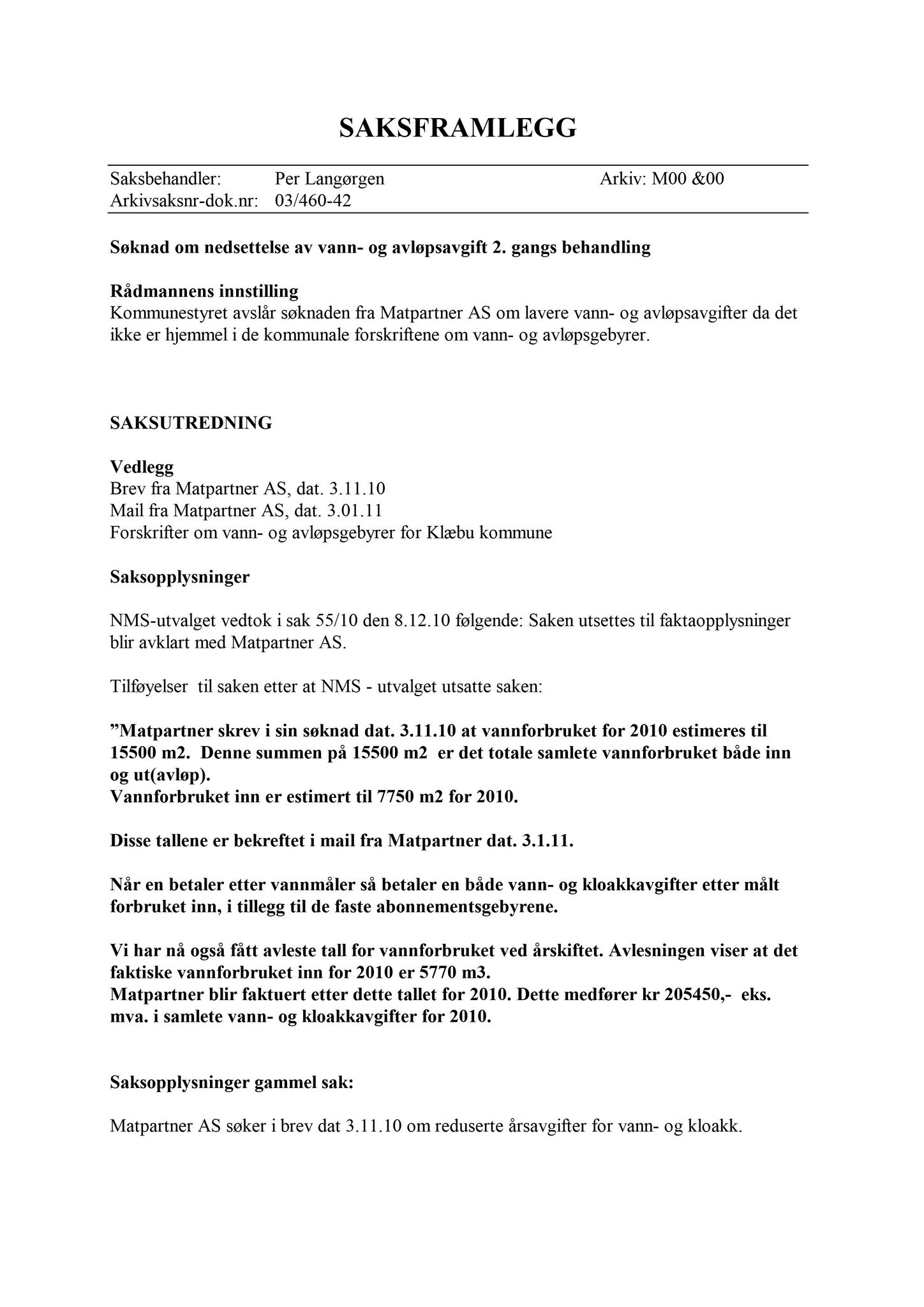 Klæbu Kommune, TRKO/KK/13-NMS/L004: Utvalg for næring, miljø og samferdsel, 2011, p. 17
