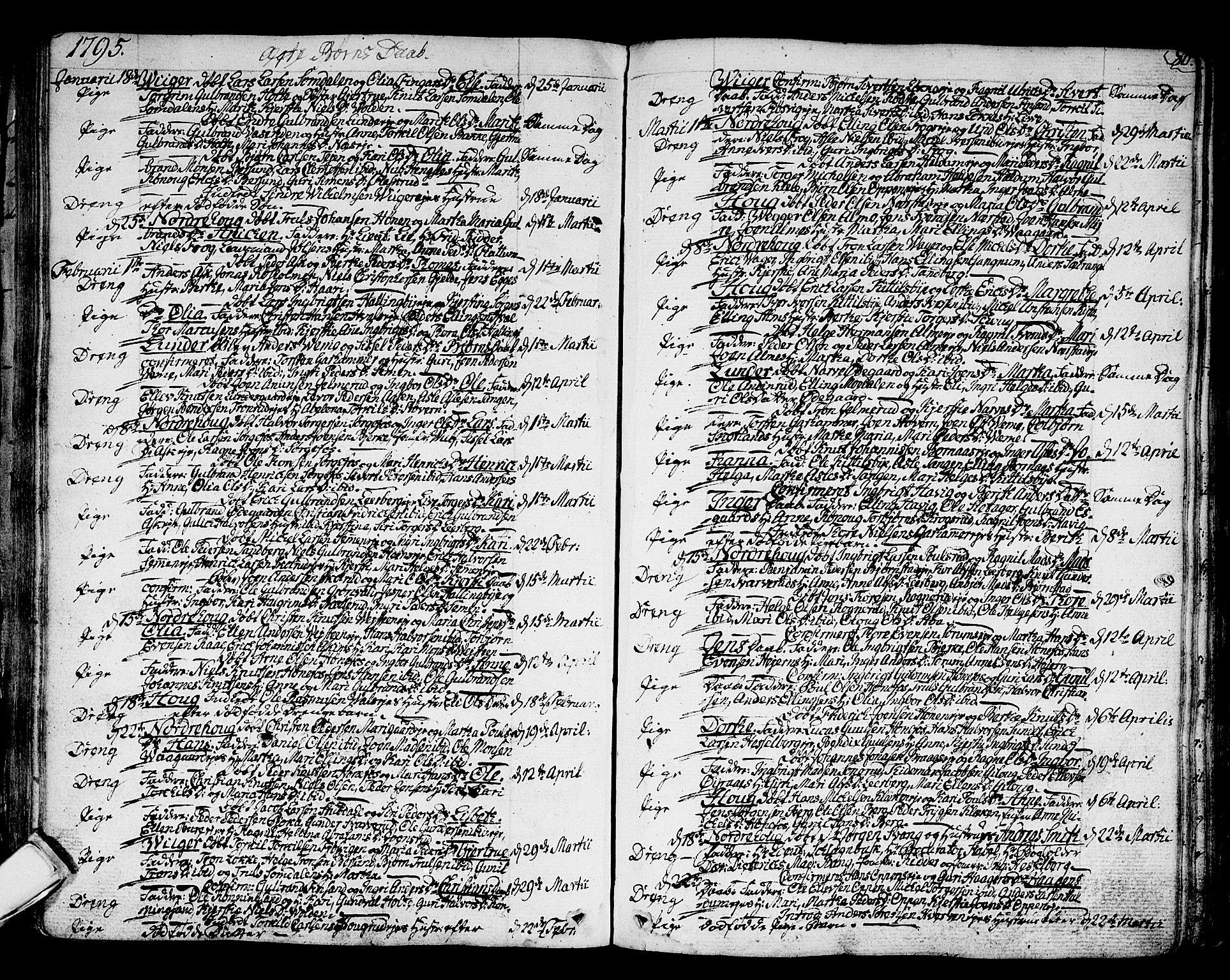 Norderhov kirkebøker, AV/SAKO-A-237/F/Fa/L0006: Parish register (official) no. 6, 1789-1811, p. 80