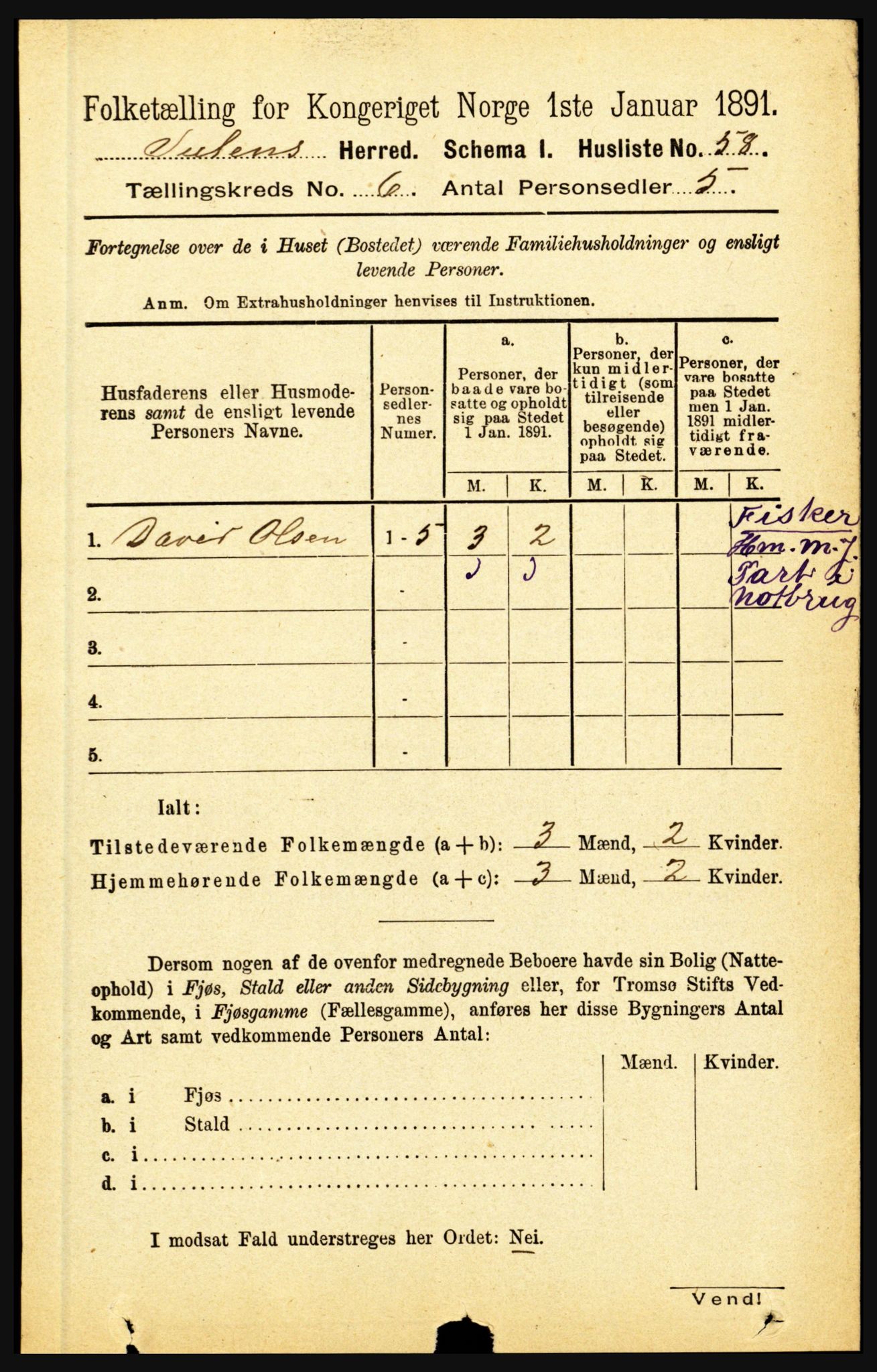 RA, 1891 census for 1412 Solund, 1891, p. 2010