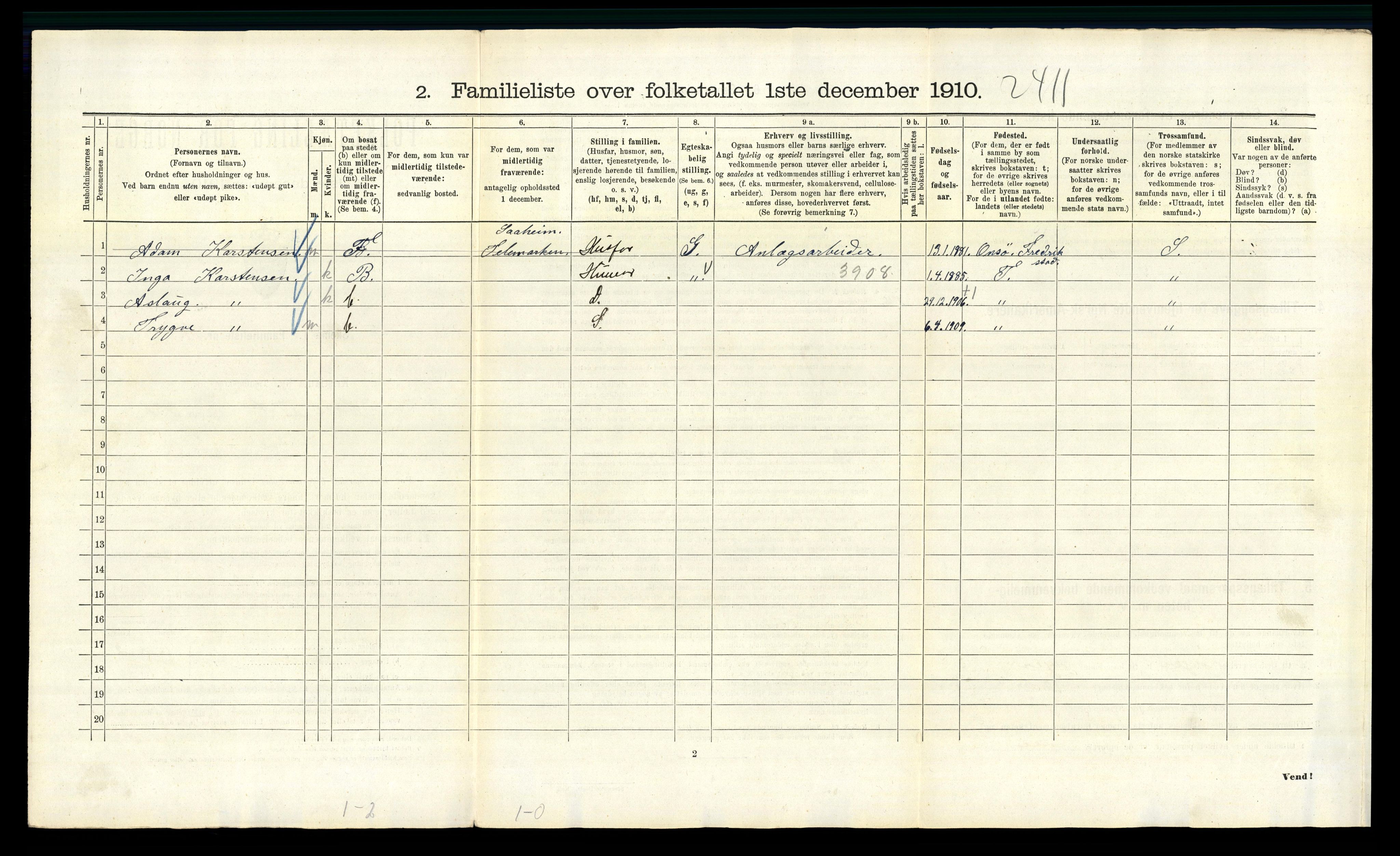 RA, 1910 census for Kristiania, 1910, p. 47460