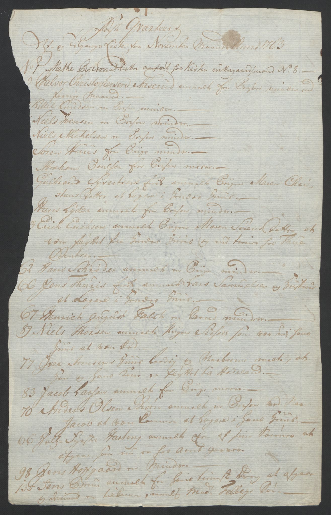 Rentekammeret inntil 1814, Reviderte regnskaper, Byregnskaper, AV/RA-EA-4066/R/Rf/L0119/0001: [F2] Kontribusjonsregnskap / Ekstraskatt, 1762-1767, p. 124