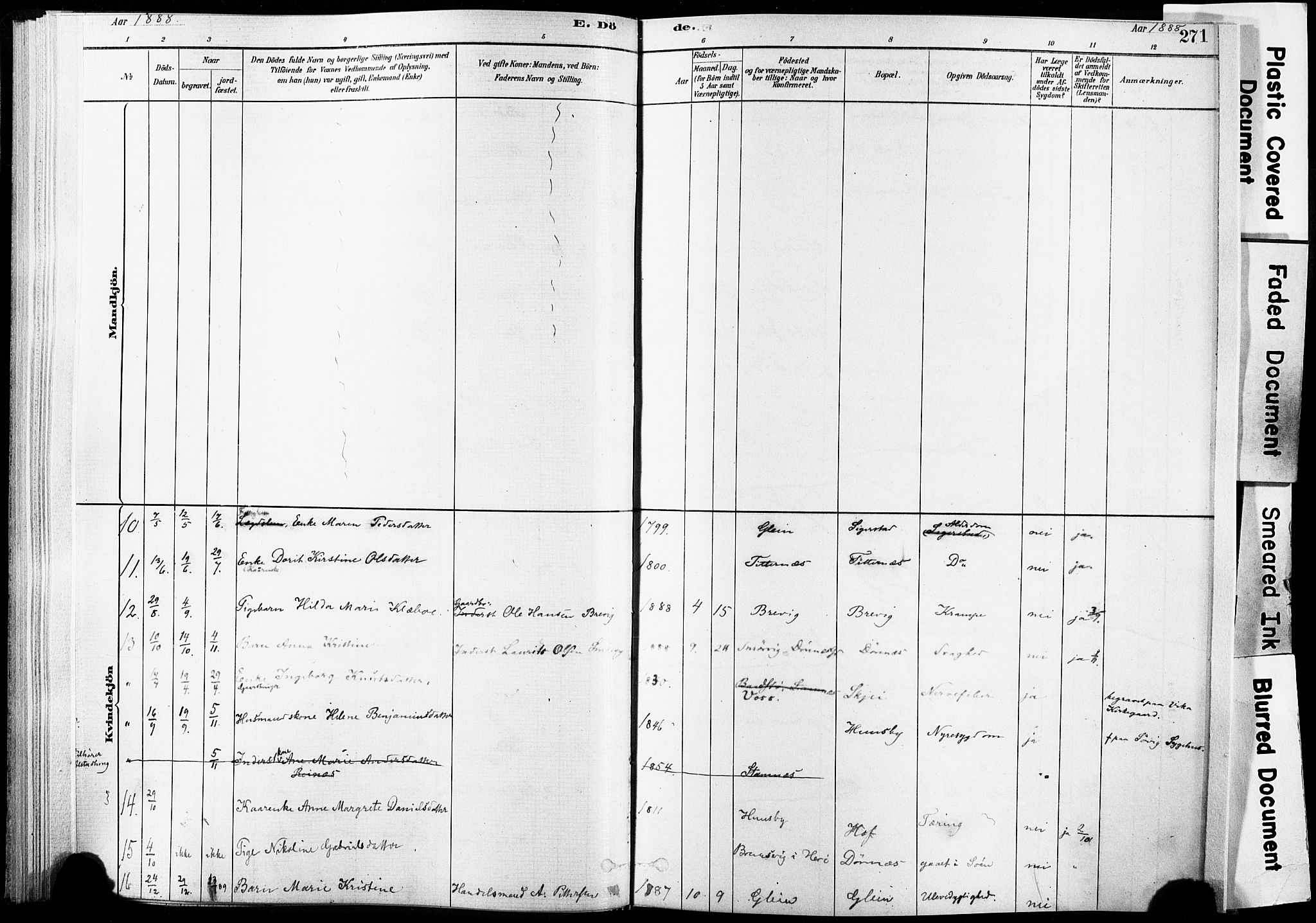 Ministerialprotokoller, klokkerbøker og fødselsregistre - Nordland, AV/SAT-A-1459/835/L0526: Parish register (official) no. 835A03II, 1881-1910, p. 271