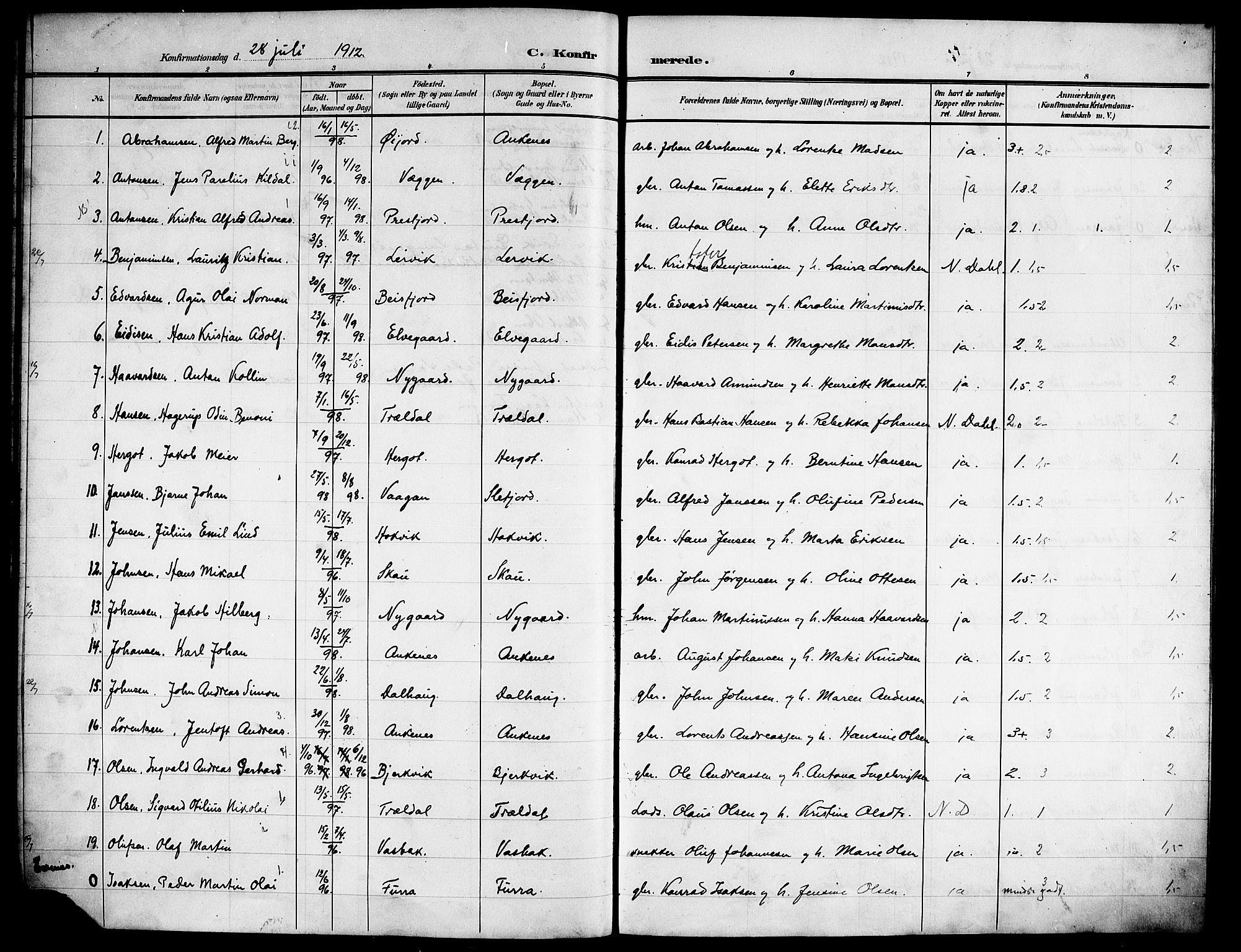 Ministerialprotokoller, klokkerbøker og fødselsregistre - Nordland, AV/SAT-A-1459/866/L0955: Parish register (copy) no. 866C04, 1905-1914