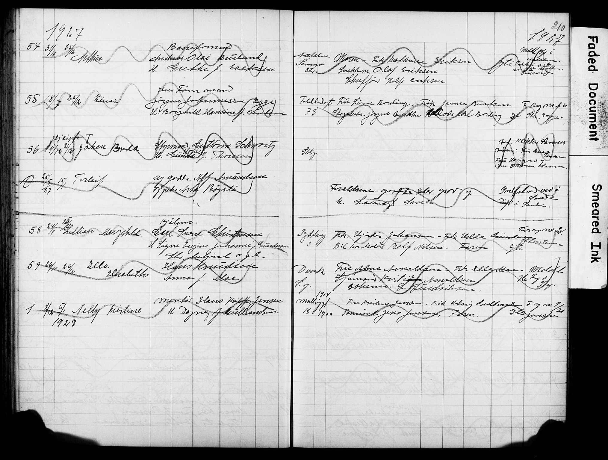 Strømsø kirkebøker, SAKO/A-246/Y/Ya/L0007: Parish register draft no. I 7, 1915-1932, p. 210