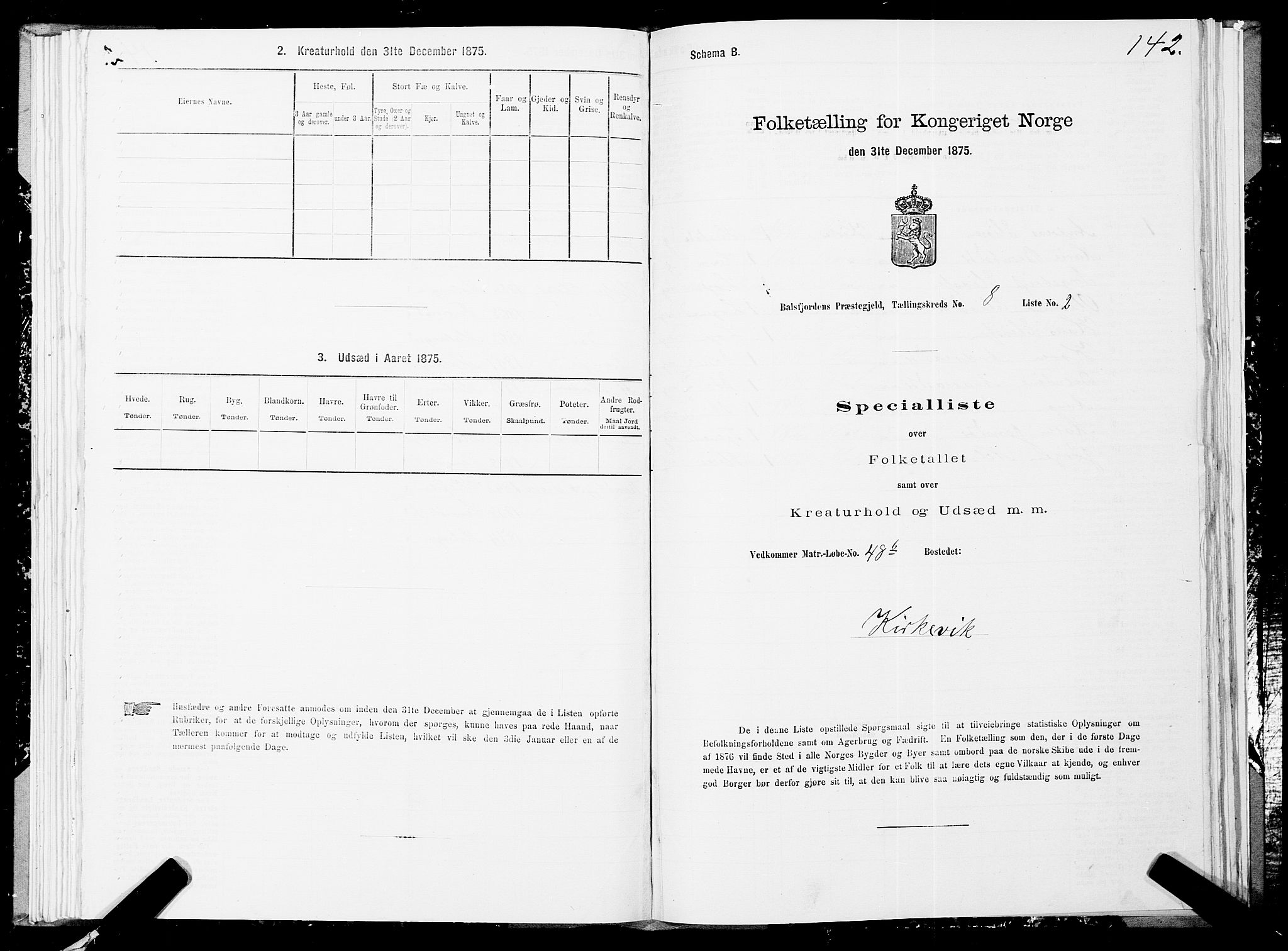 SATØ, 1875 census for 1933P Balsfjord, 1875, p. 4142