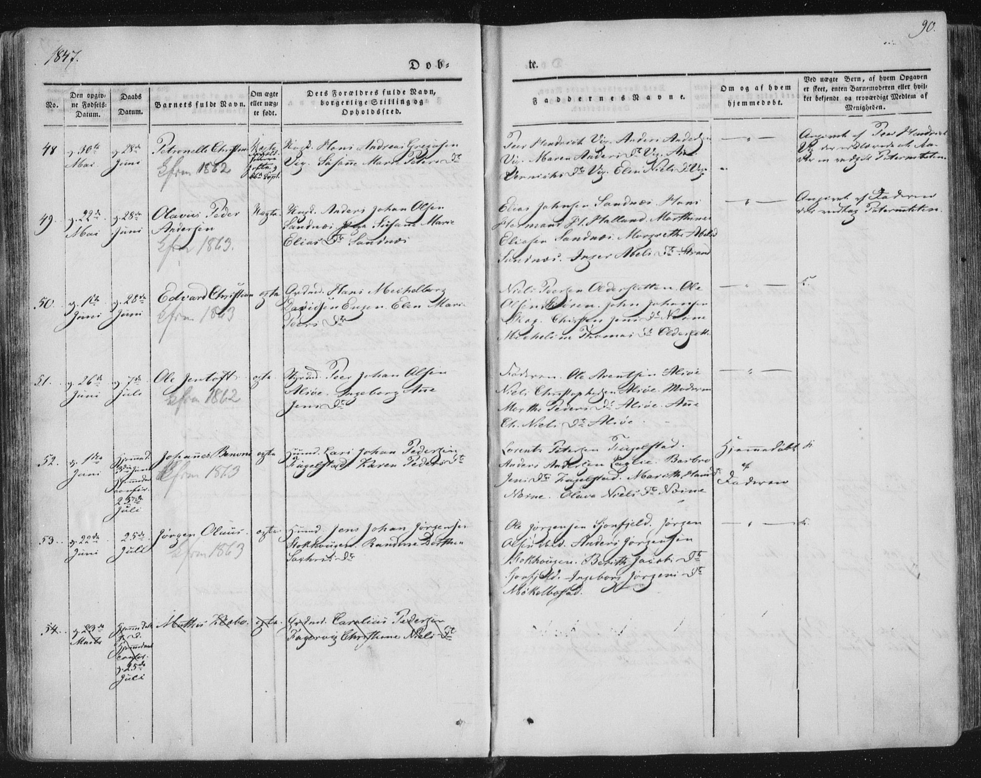 Ministerialprotokoller, klokkerbøker og fødselsregistre - Nordland, AV/SAT-A-1459/838/L0549: Parish register (official) no. 838A07, 1840-1854, p. 90