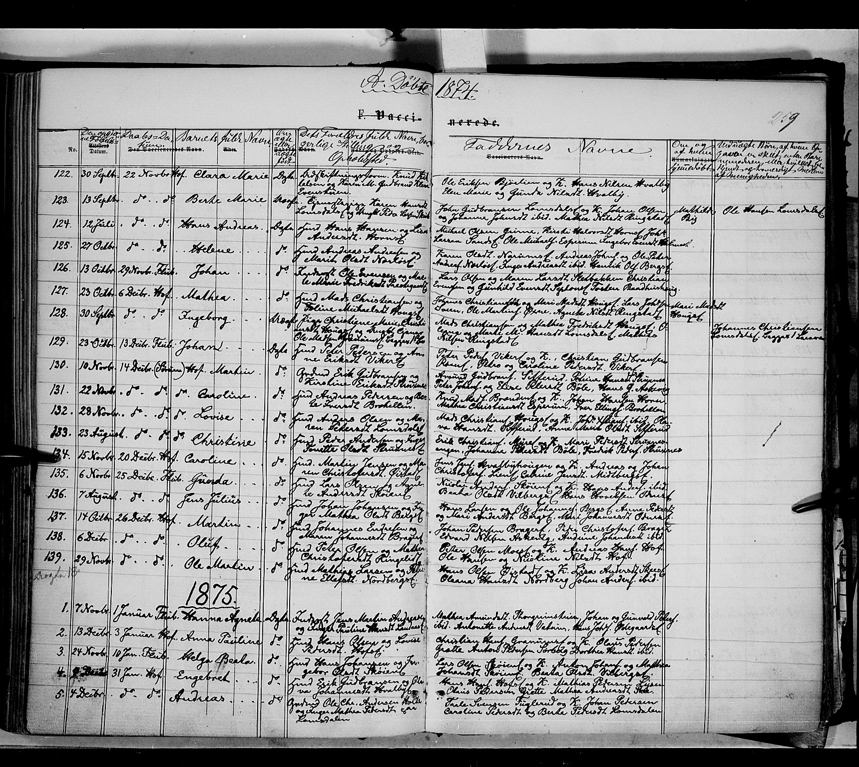 Søndre Land prestekontor, SAH/PREST-122/K/L0001: Parish register (official) no. 1, 1860-1877, p. 259