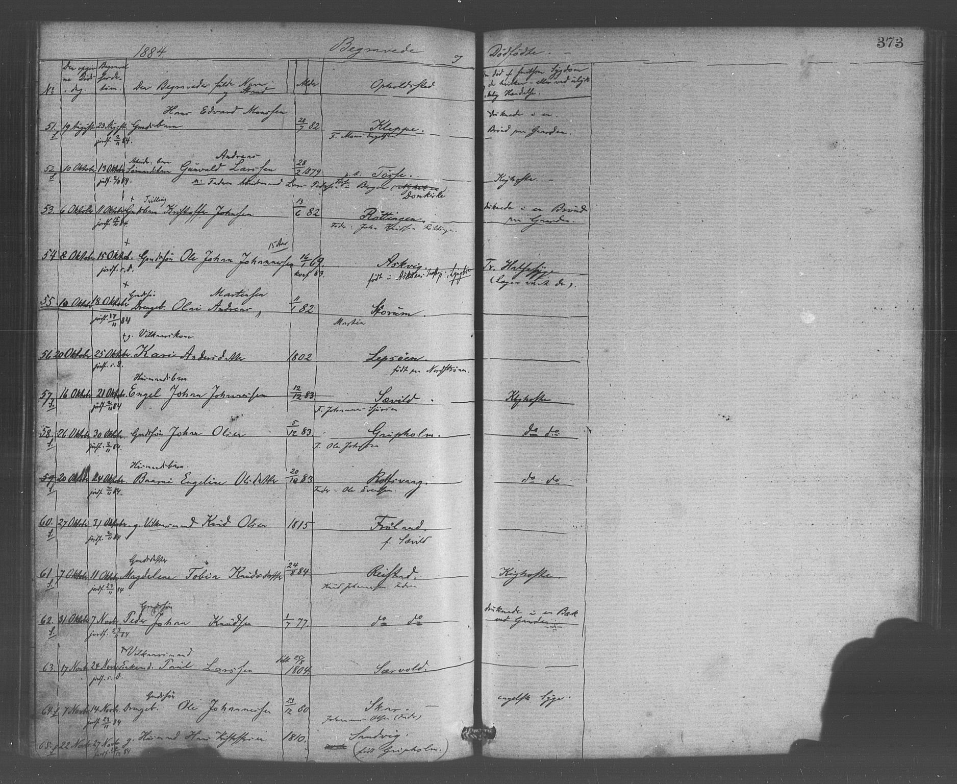 Os sokneprestembete, AV/SAB-A-99929: Parish register (official) no. A 18, 1874-1884, p. 373