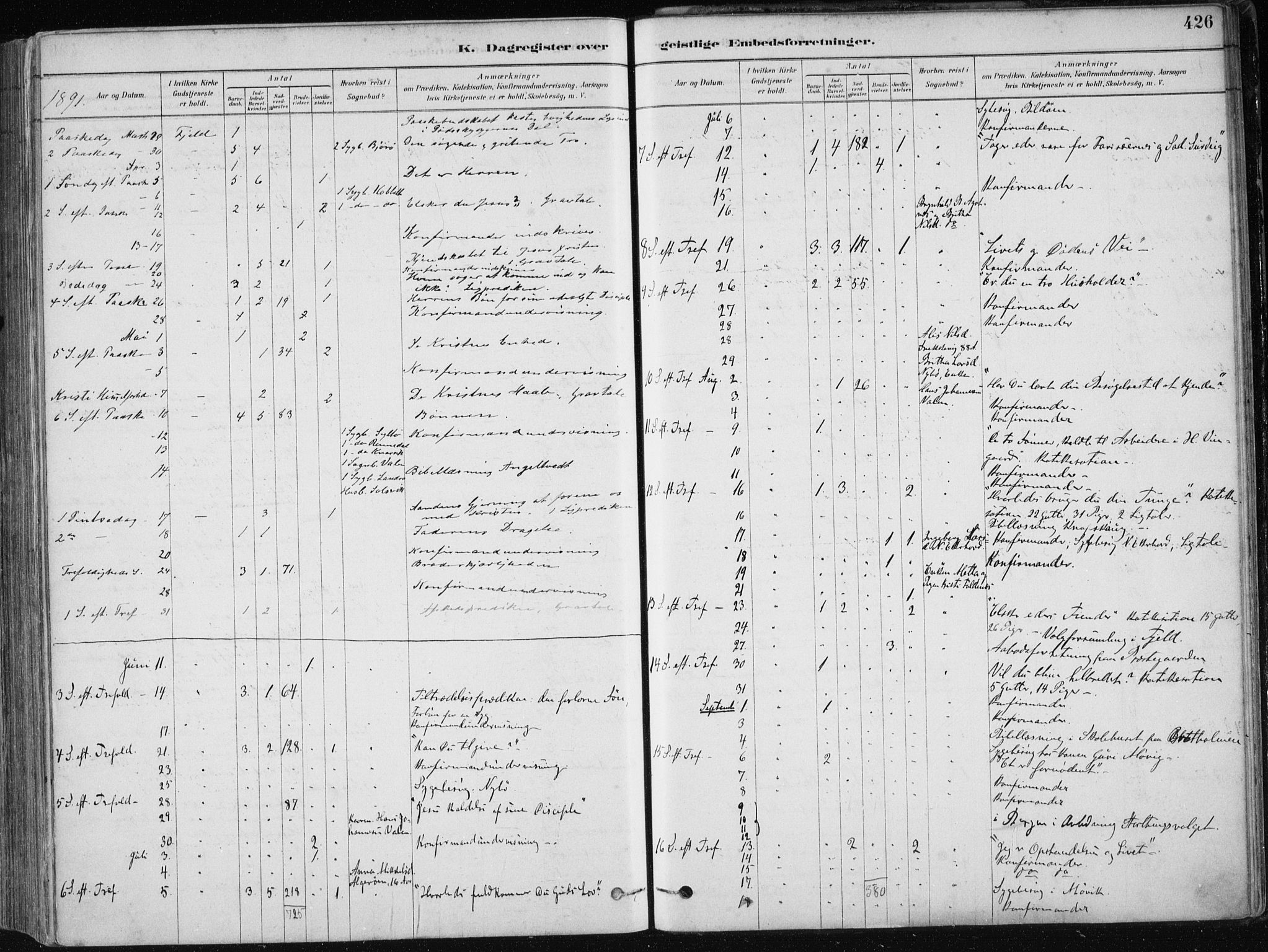 Fjell sokneprestembete, AV/SAB-A-75301/H/Haa: Parish register (official) no. A  8, 1878-1898, p. 426