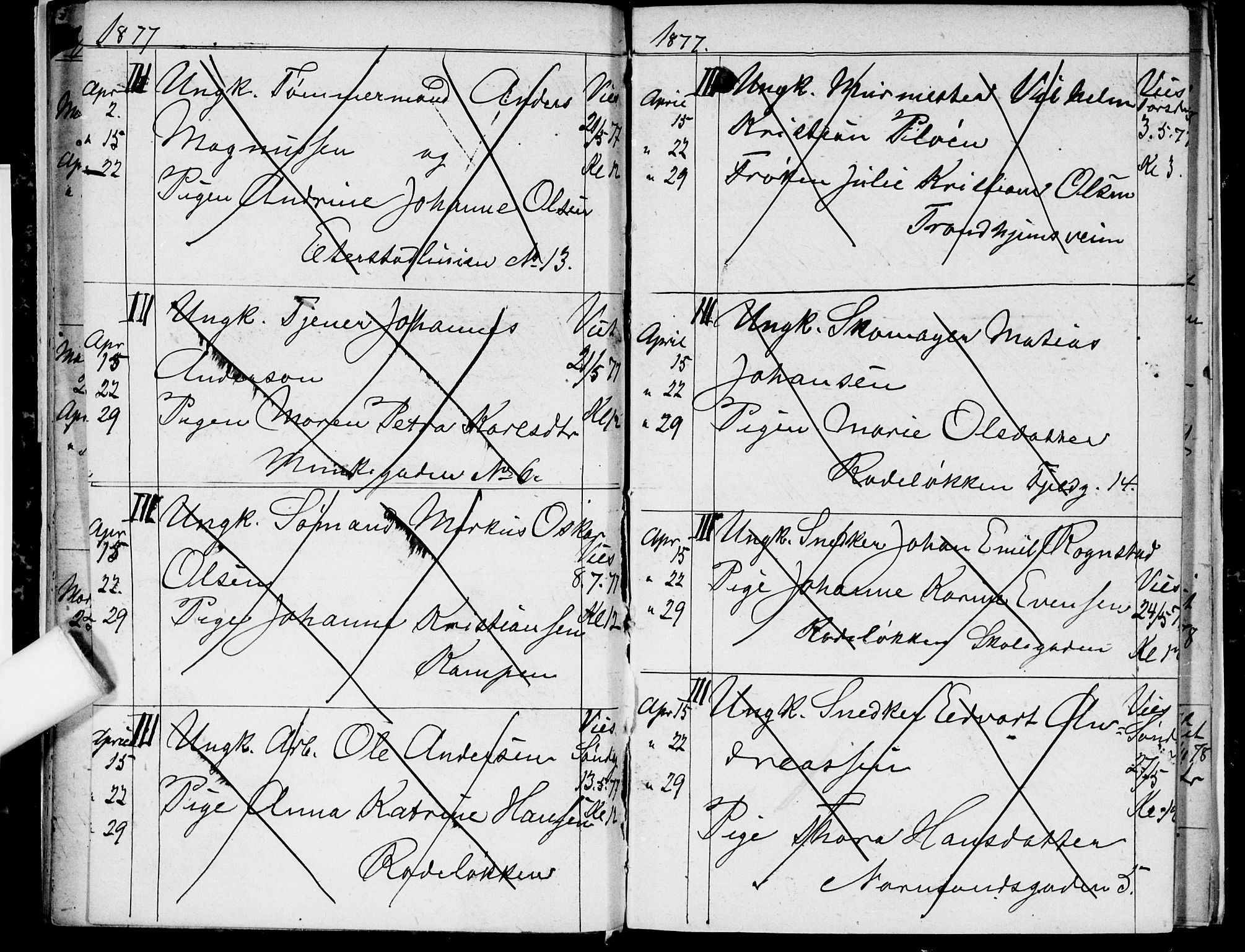 Østre Aker prestekontor Kirkebøker, AV/SAO-A-10840/H/Ha/L0003: Banns register no. I 3, 1873-1878