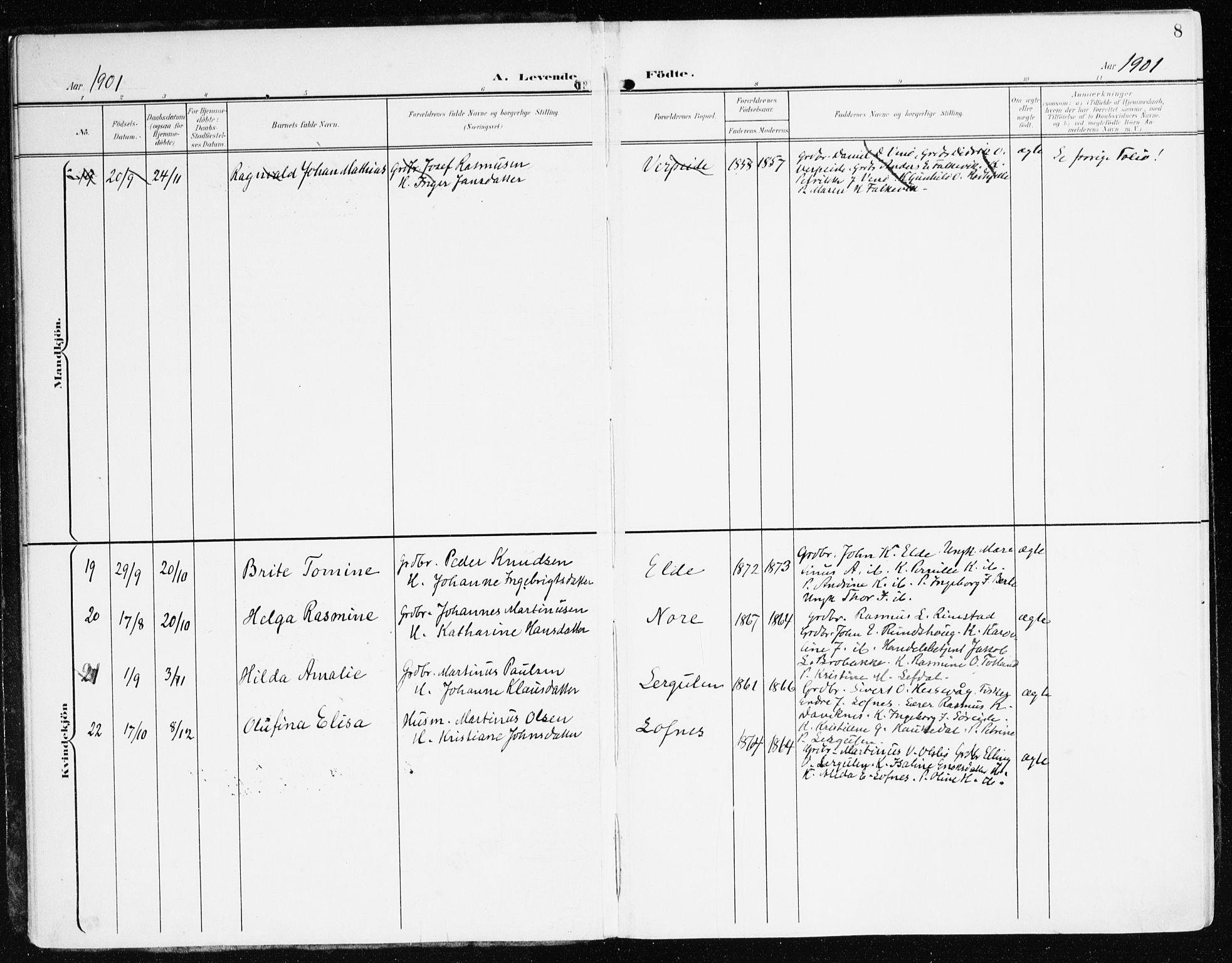 Davik sokneprestembete, AV/SAB-A-79701/H/Haa/Haad/L0002: Parish register (official) no. D 2, 1901-1930, p. 8