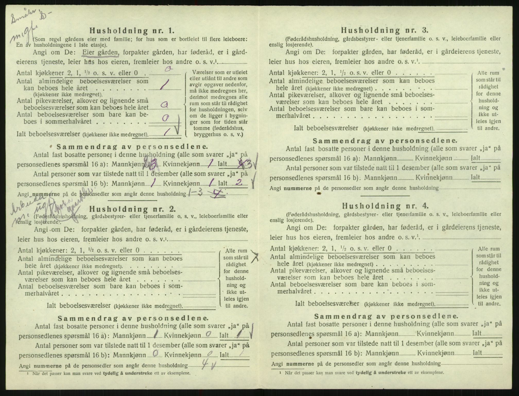 SAK, 1920 census for Bykle, 1920, p. 148